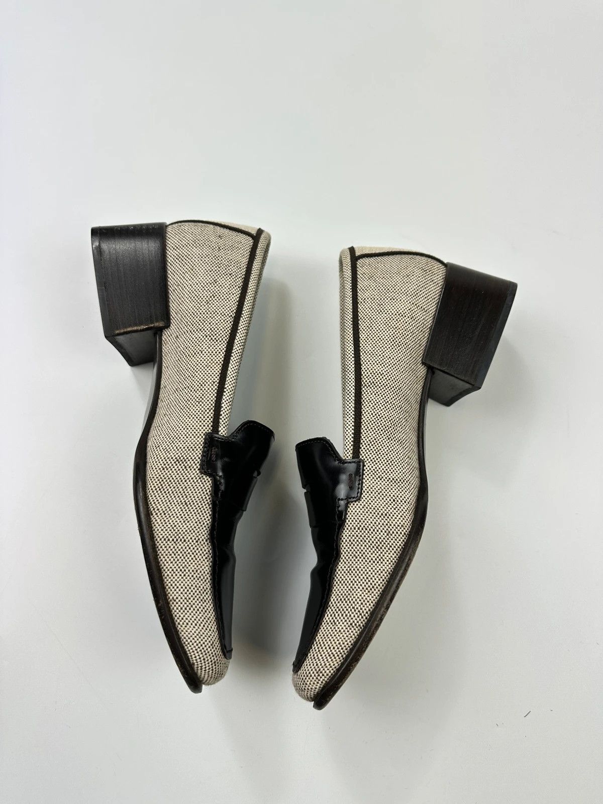 Prada Prada Milano SS1999 Linen & Leather Grey & Black Loafer Size US 9 / IT 39 - 9 Thumbnail