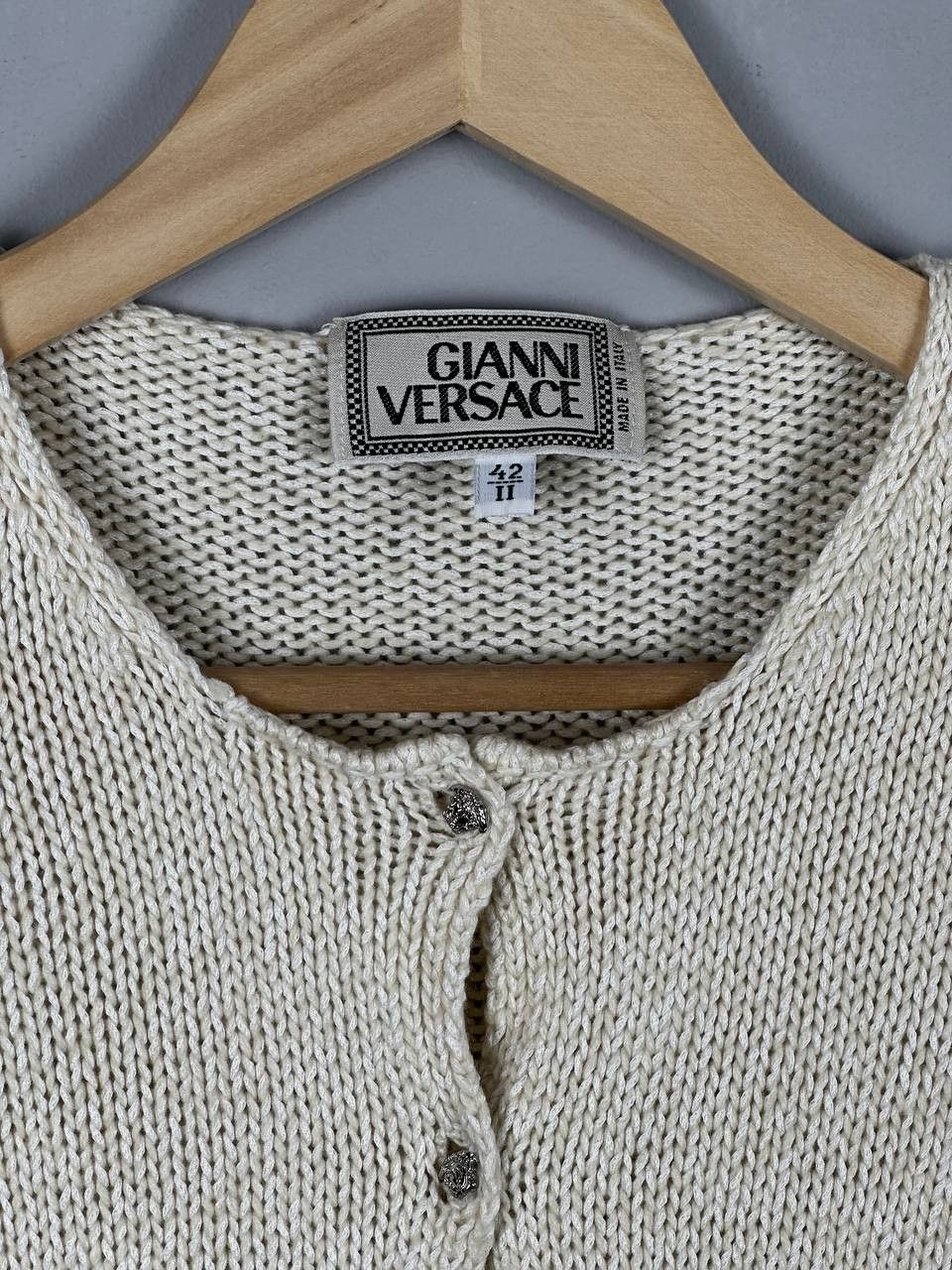 Versace Luxury Gianni Versace Vintage Silk Cardigan Silver Medusa Size XS / US 0-2 / IT 36-38 - 7 Thumbnail