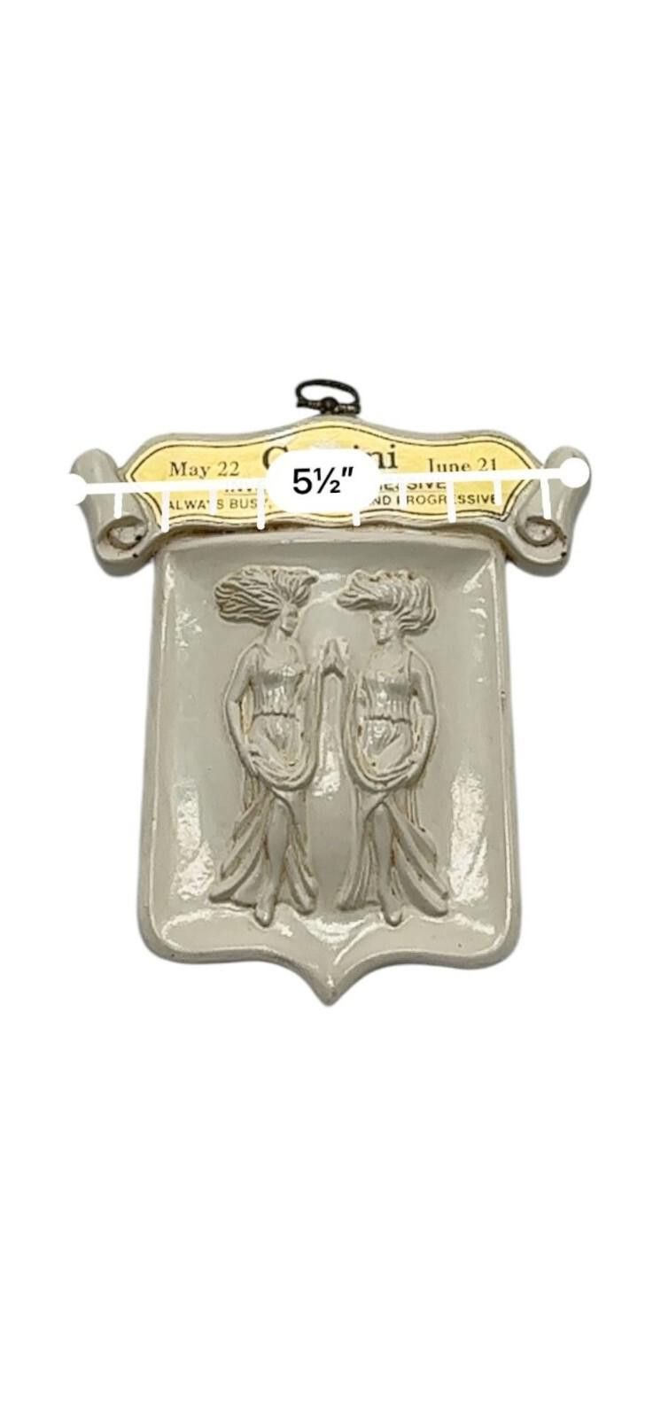Gemini Vintage Gemini Wall Plaque Plastic Zodiac Sign Decorative Size ONE SIZE - 8 Thumbnail
