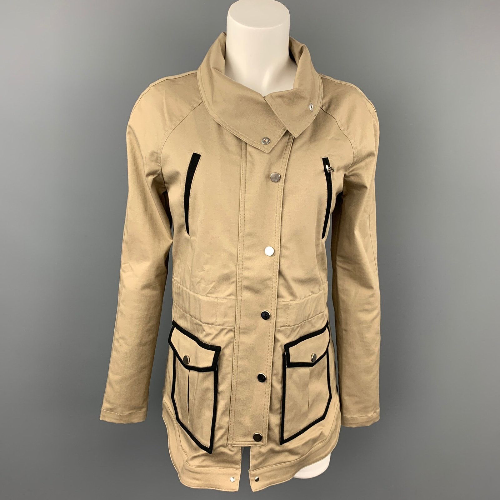 Veronica Beard VERONICA BEARD Size 4 Khaki Cotton / Polyurethane Jacket Size S / US 4 / IT 40 - 1 Thumbnail