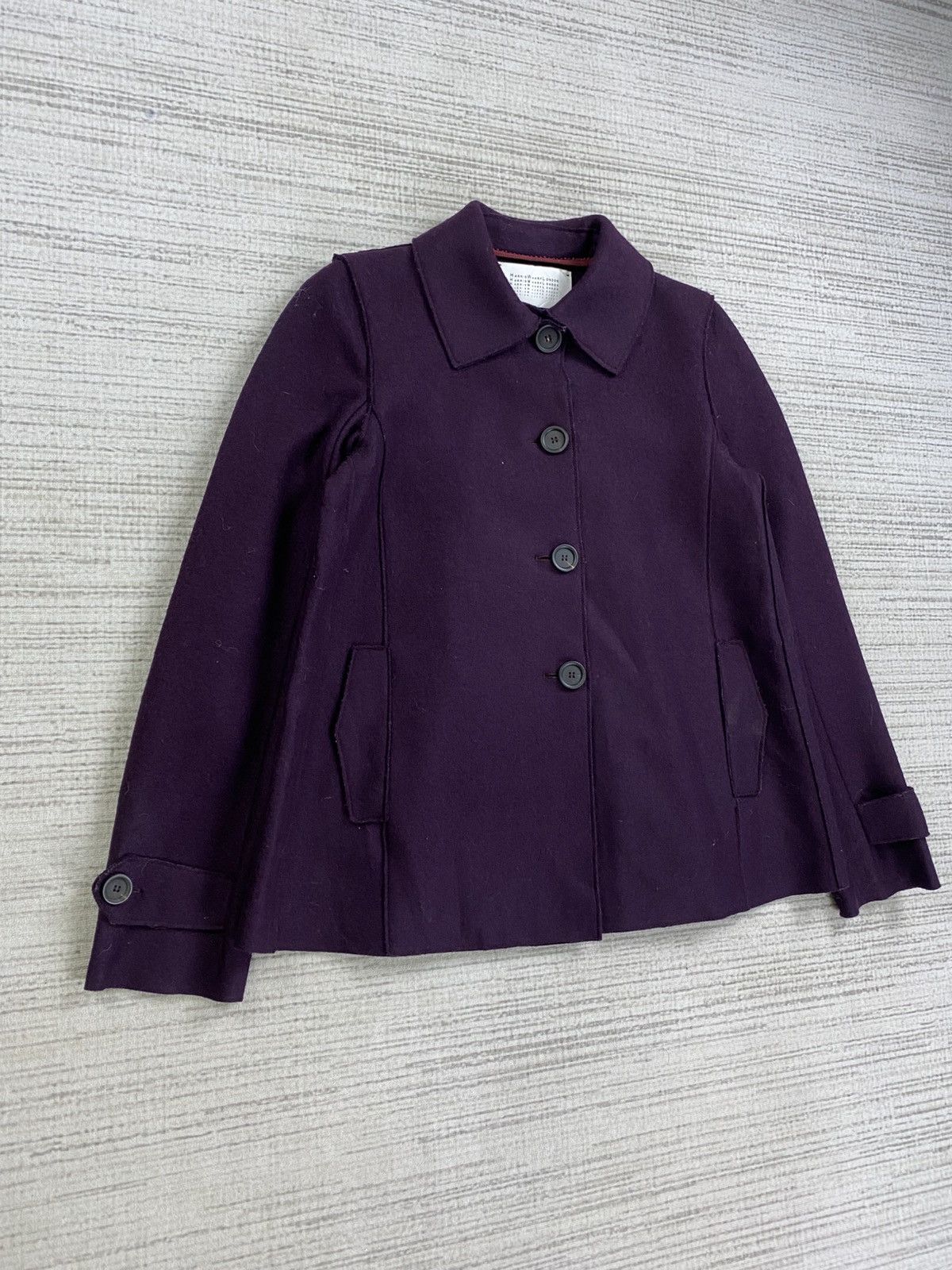 Harris Wharf London 🔥Harris Wharf London Purple Wool Coat Jacket Size S / US 4 / IT 40 - 3 Thumbnail