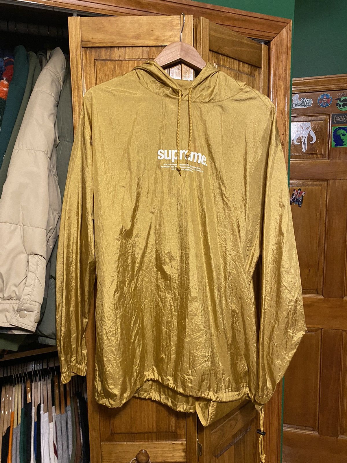 image of Supreme S/s16 Packable Poncho Gold, Men's (Size XL)