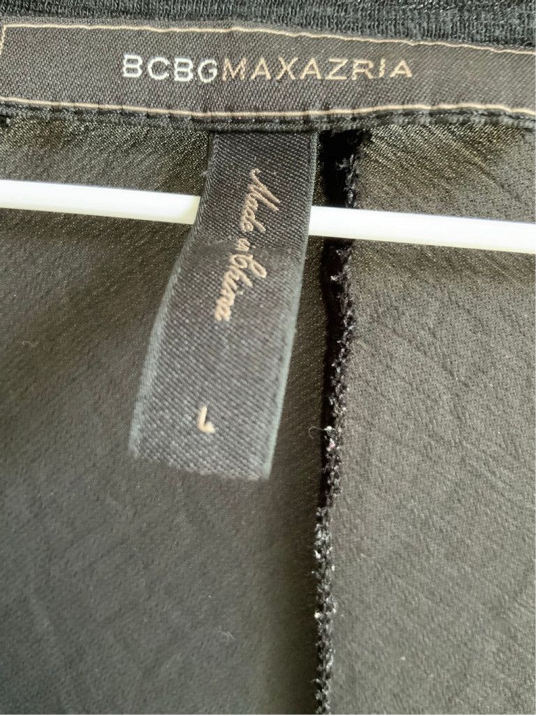 Bcbgmaxazria Women's BCBGMAXAZRIA Black Short Sleeve Tee Shirt L Size L / US 10 / IT 46 - 4 Thumbnail