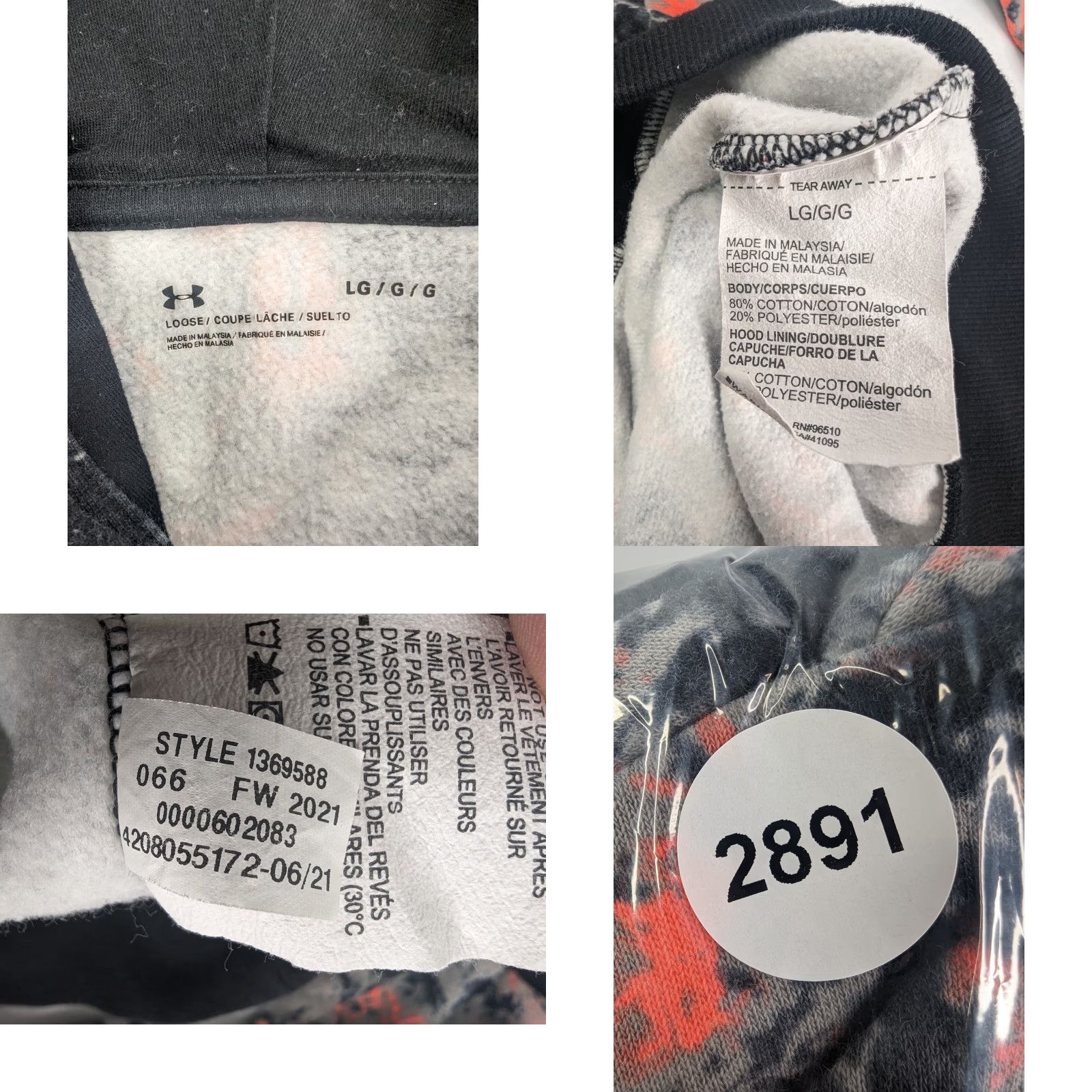 Under Armour Under Armour Hoodie Mens L Rival Fleece IMG Academy Loose Cloud Dye Gray Orange Size US L / EU 52-54 / 3 - 8 Thumbnail