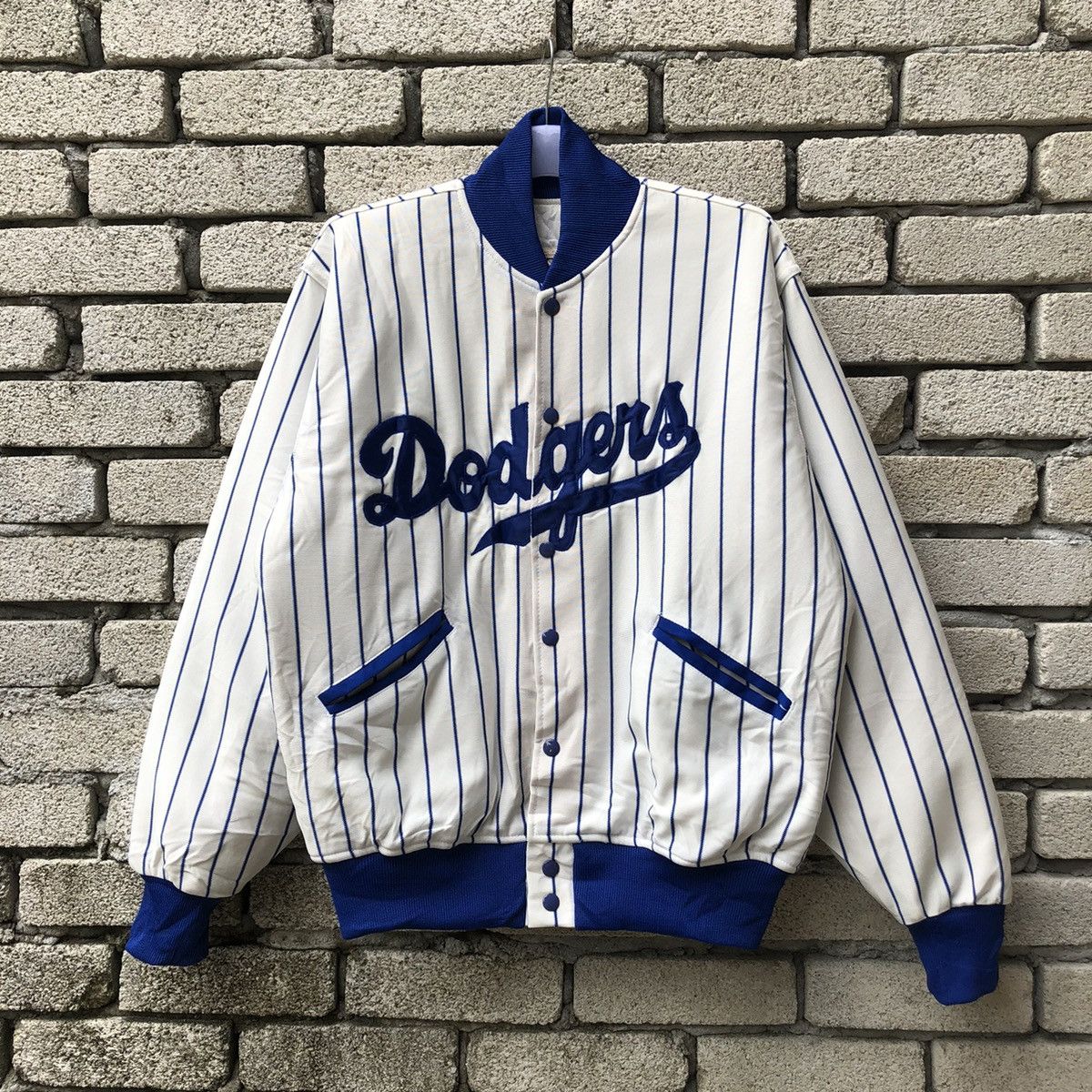 image of Mlb x Vintage 80's Los Angeles Dodgers Bomber Jacket in White, Men's (Size 2XL)