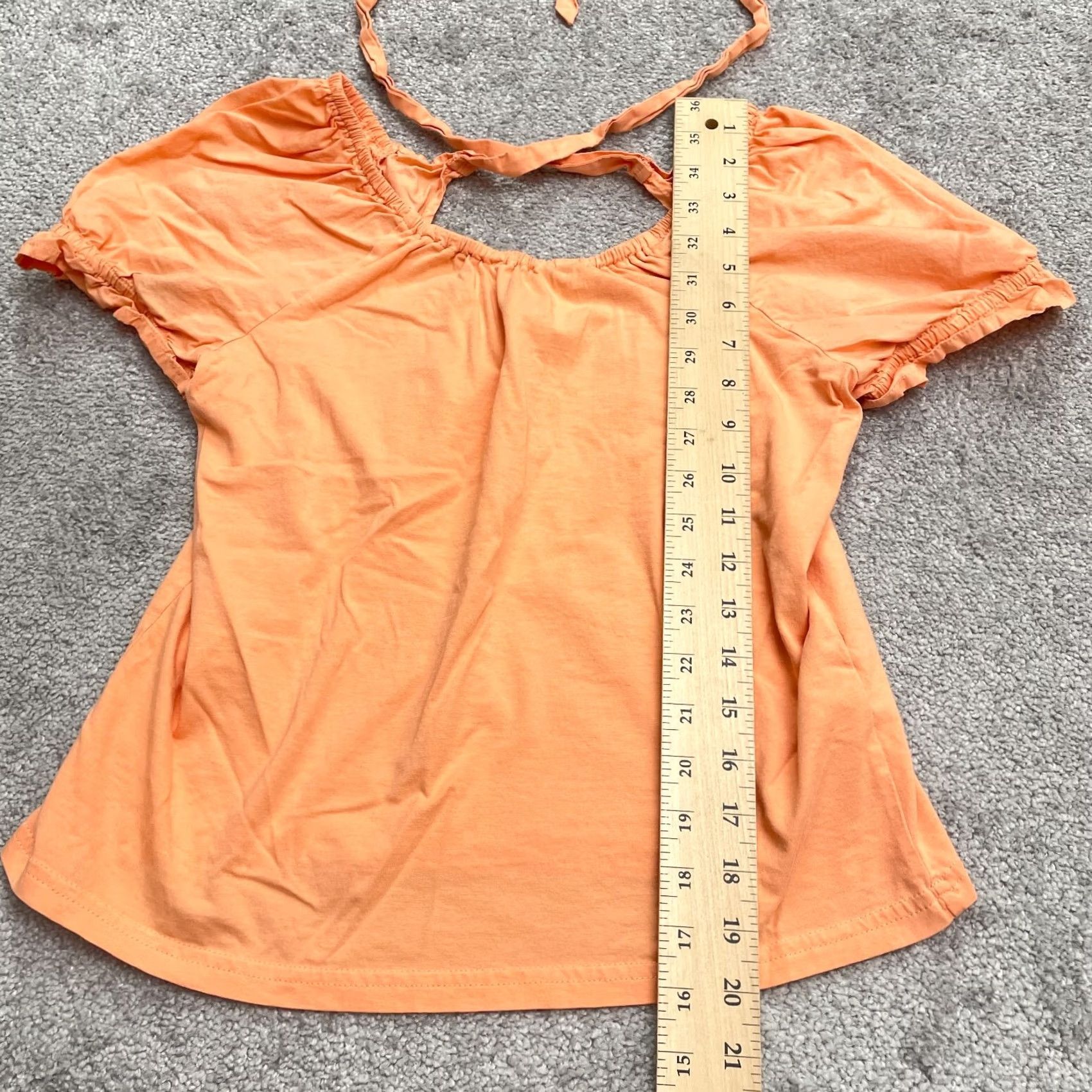 J.Crew J. Crew Tie Back Peasant Top Womens XS Orange Cotton Ruffles Puff Sleeve Casual Shirt Blouse Girls/ Women? Size XS / US 0-2 / IT 36-38 - 7 Thumbnail