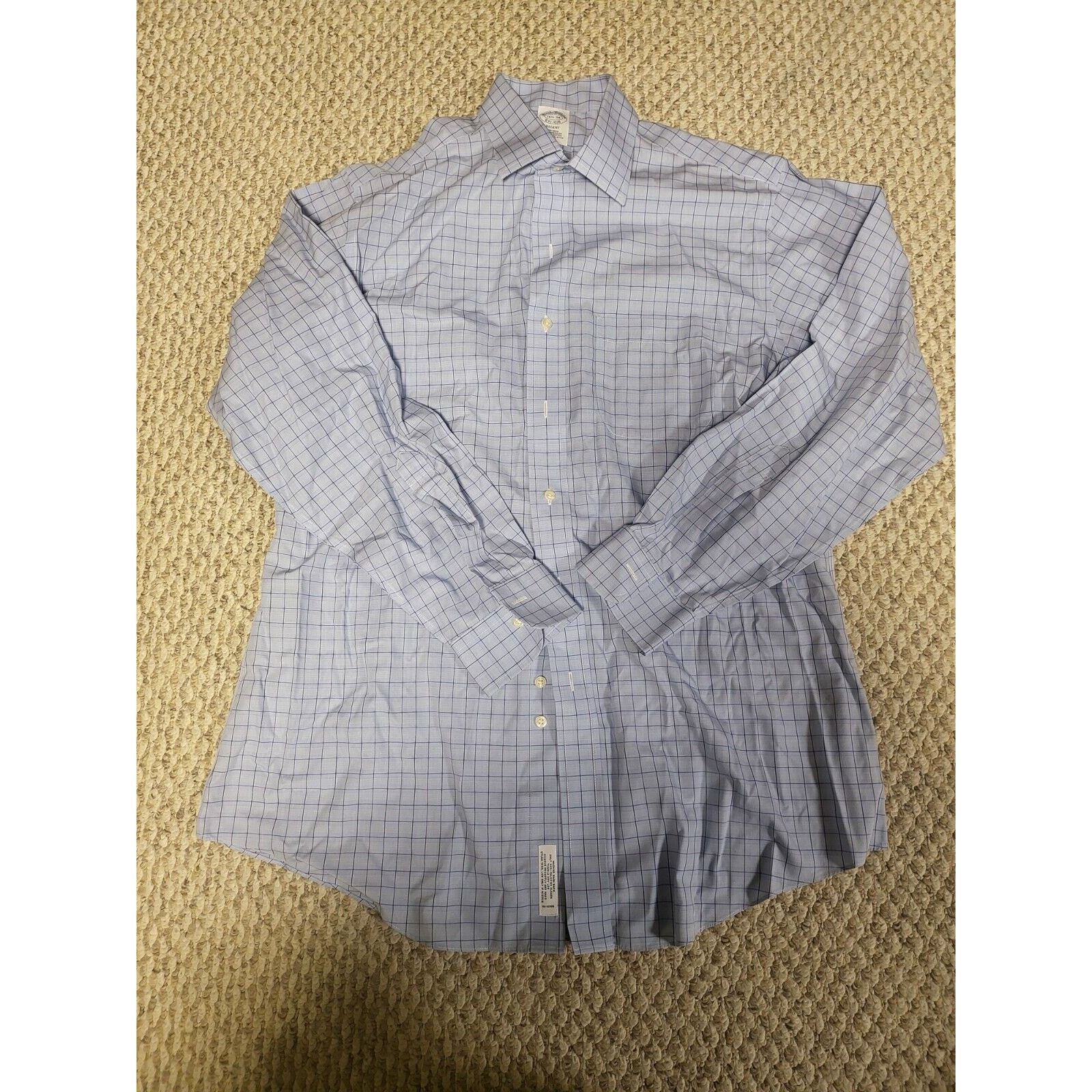 Brooks Brothers Brooks Brothers 16 1/2 34 Mens Dress Shirt Blue Check Size US L / EU 52-54 / 3 - 1 Thumbnail