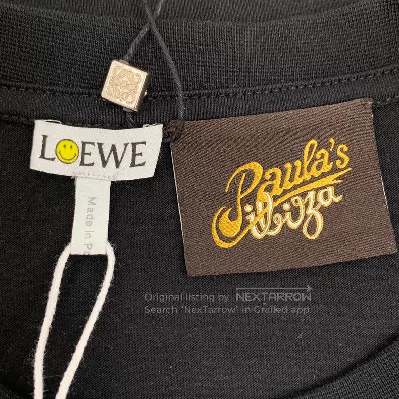 Loewe Loewe Black smiley face print cotton round neck short slee Size S / US 4 / IT 40 - 5 Thumbnail