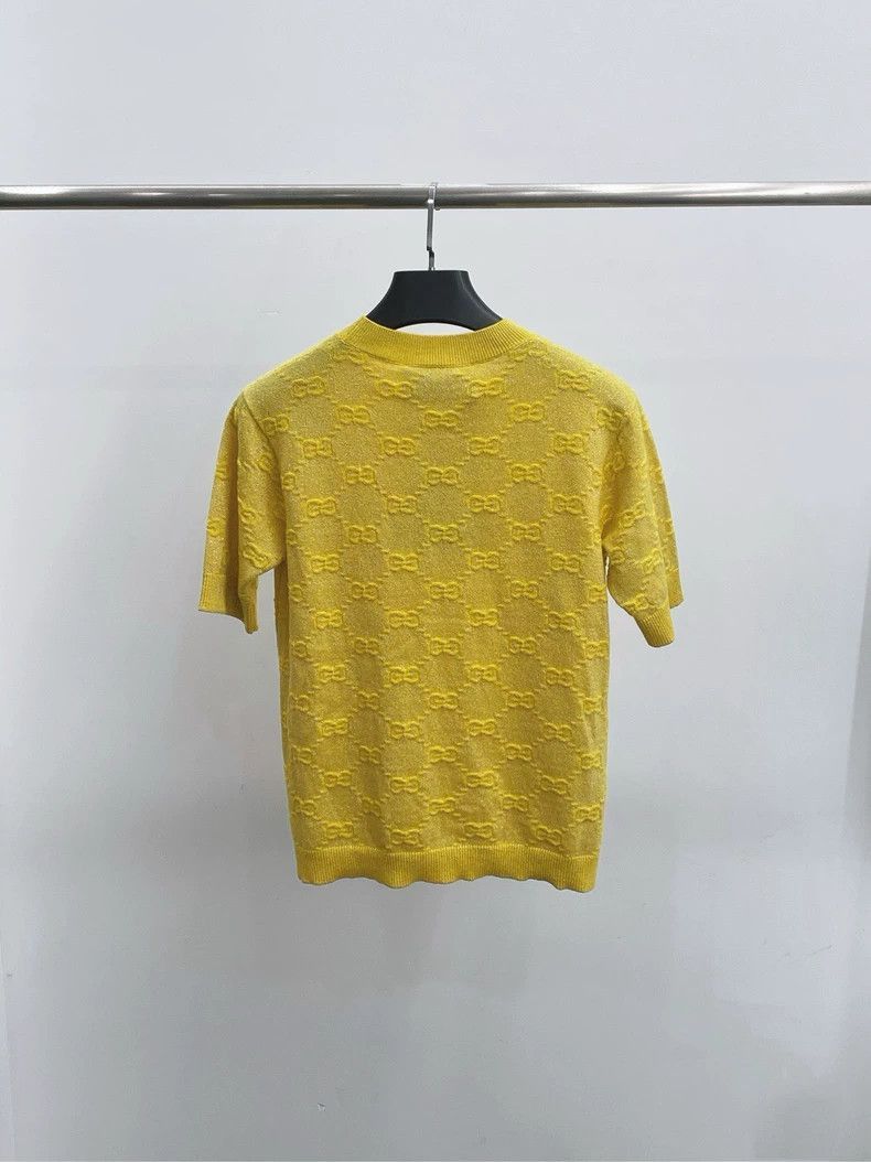 Gucci Gucci Yellow Short Sleeve Knit Top-2506 Size US XS / EU 42 / 0 - 2 Thumbnail