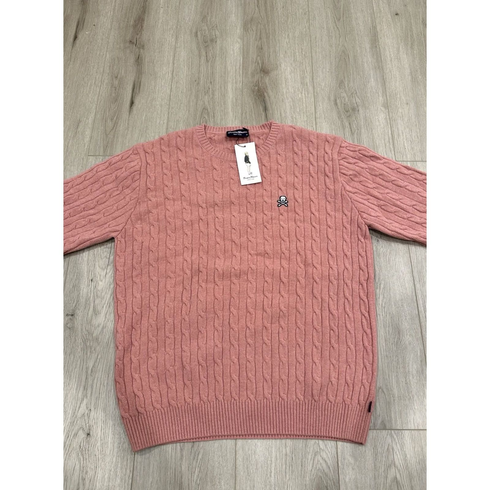 Rowing Blazers NWT Rowing Blazers 100% Wool Pink Cable Knit Skull Sweater XL Women Pullover Knit Style: Chunky-Knit, Long Sleeve, Casual, Regular Fit Size XL / US 12-14 / IT 48-50 - 3 Thumbnail