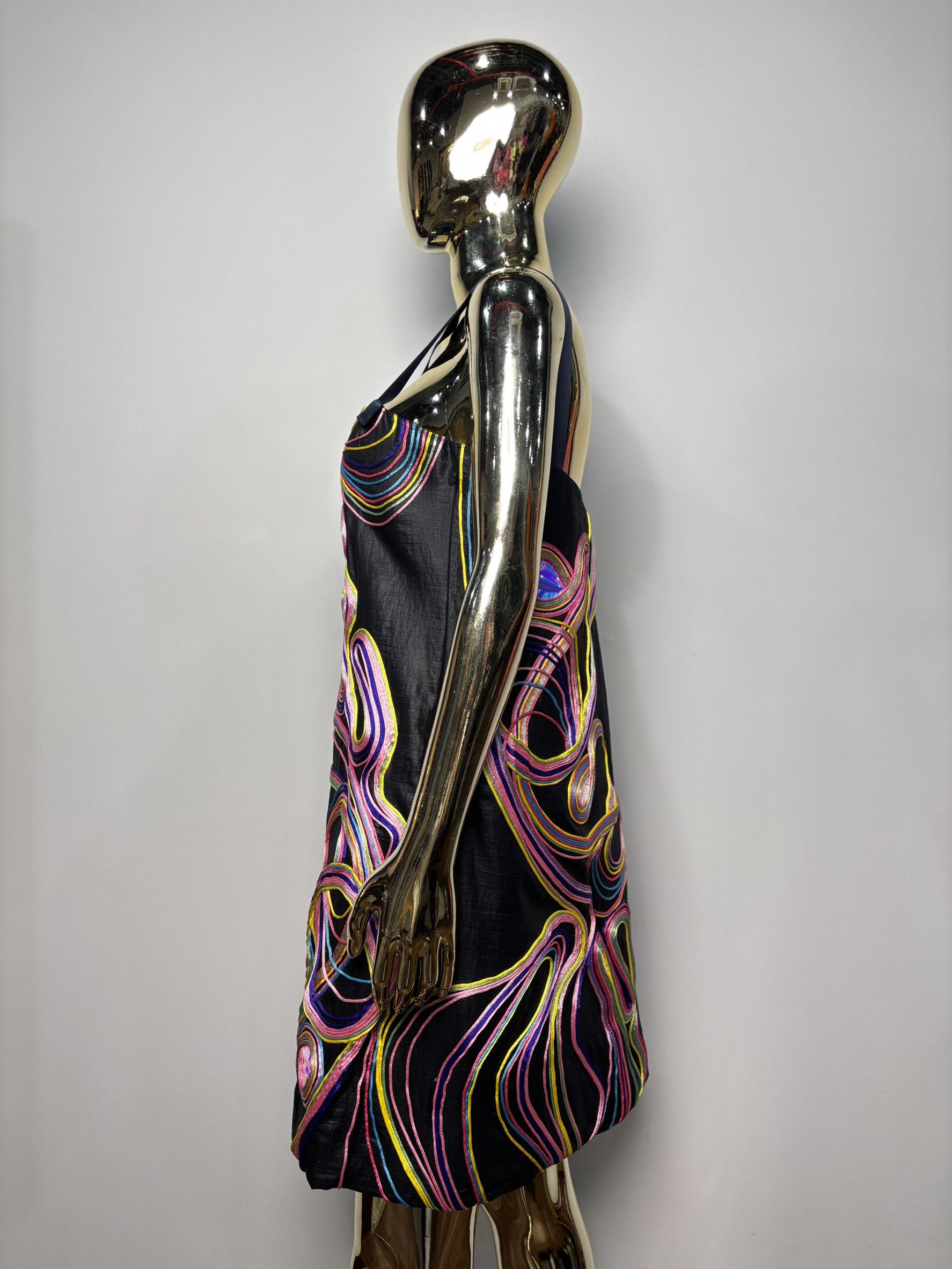 Chloe Chloé Black Silk Embroidered Appliqué Dress Size XS / US 0-2 / IT 36-38 - 11 Thumbnail