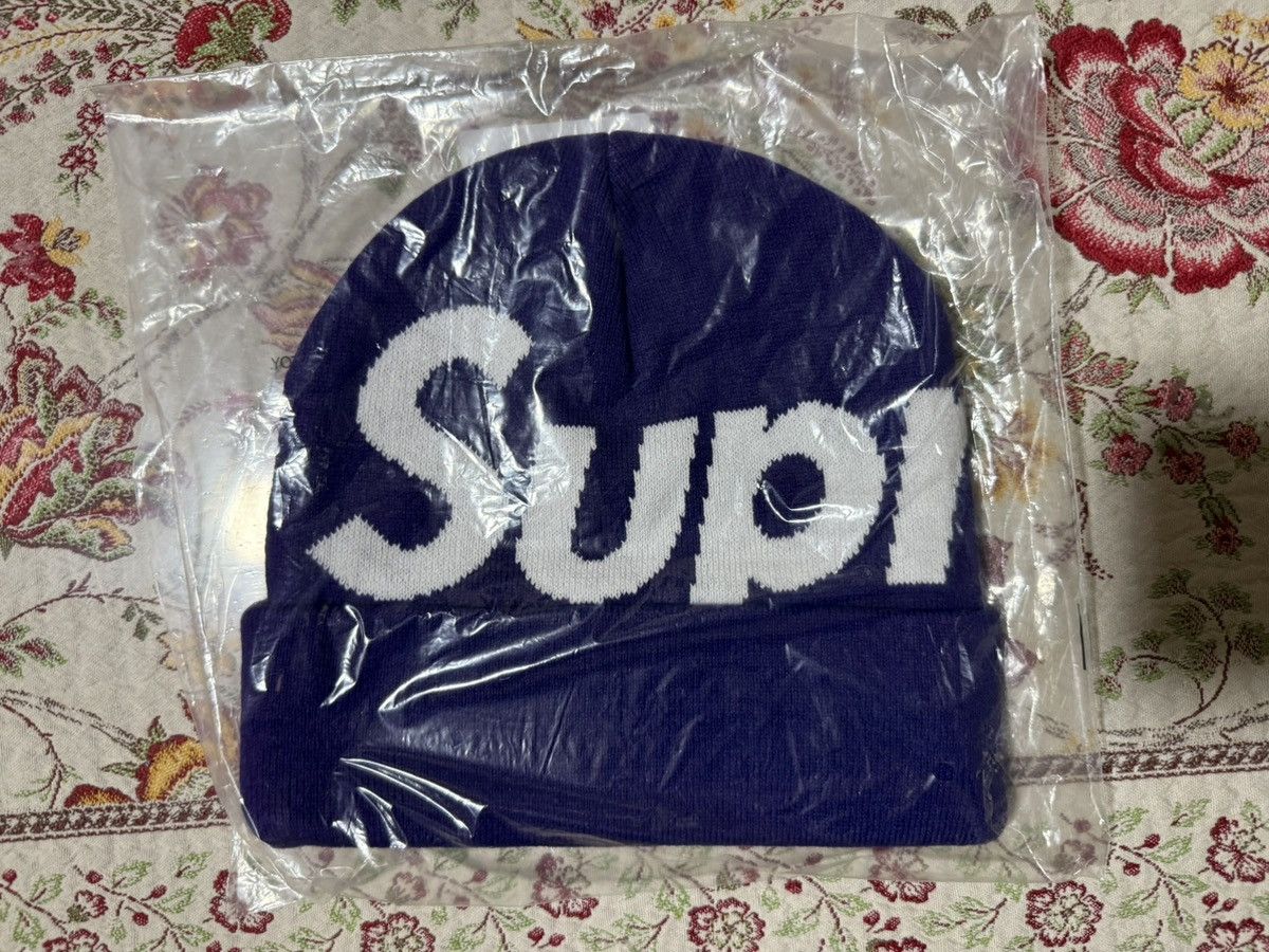 Supreme Supreme Big Logo Beanie Purple Graphic Logo FW25 Size ONE SIZE - 3 Thumbnail