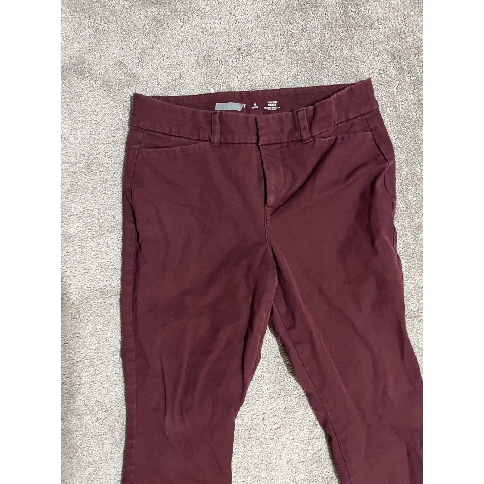 Old Navy Old Navy Women Pants 4P Dark Gray Burgundy Cotton Blend Slim Ankle Pockets 4P Petite High Rise 90s? Size 27" / US 4 / IT 40 - 2 Thumbnail