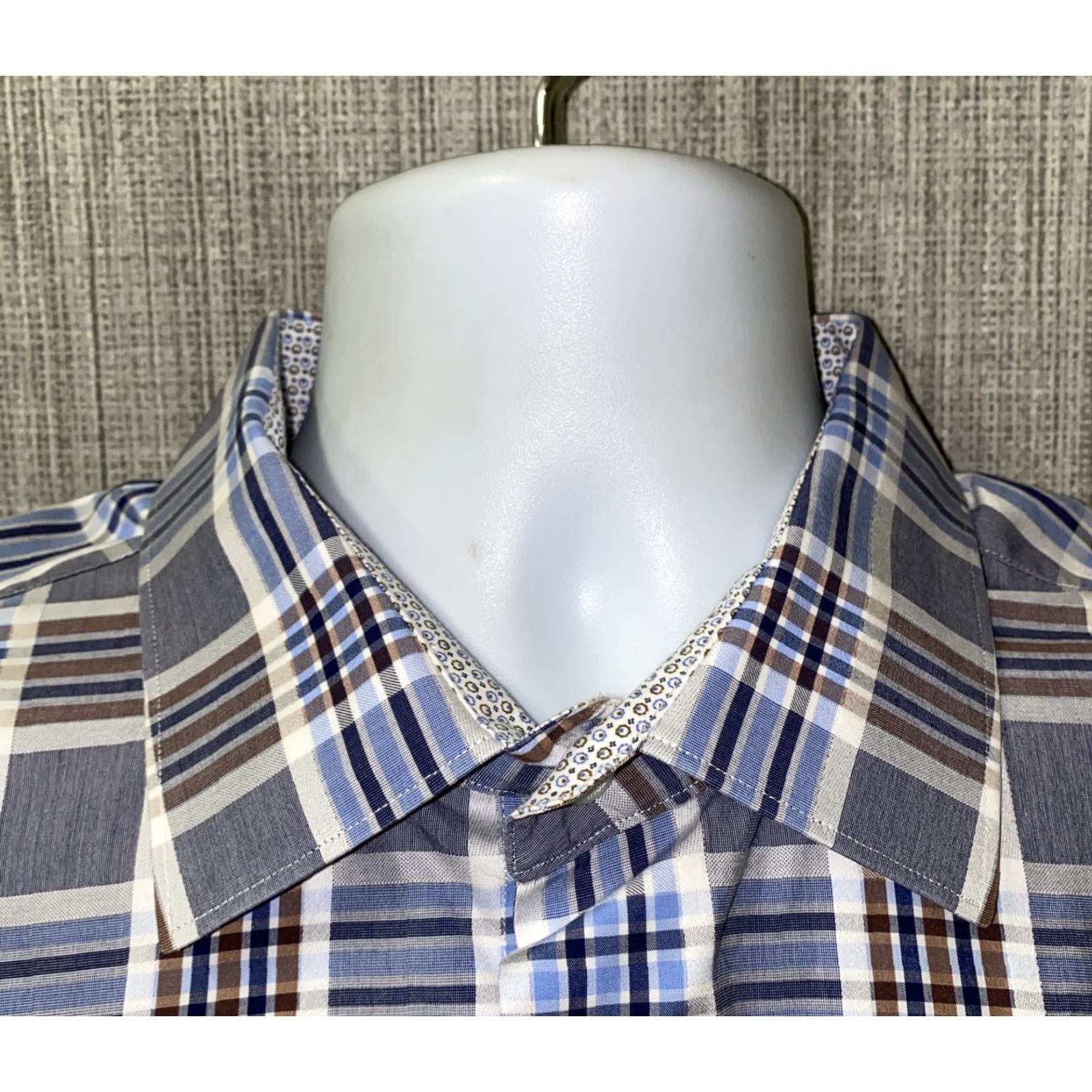 BUGATCHI Bugatchi Uomo Mens Multi-Color Check Button-Up Shirt Long Sleeve Size M Size US M / EU 48-50 / 2 - 3 Thumbnail