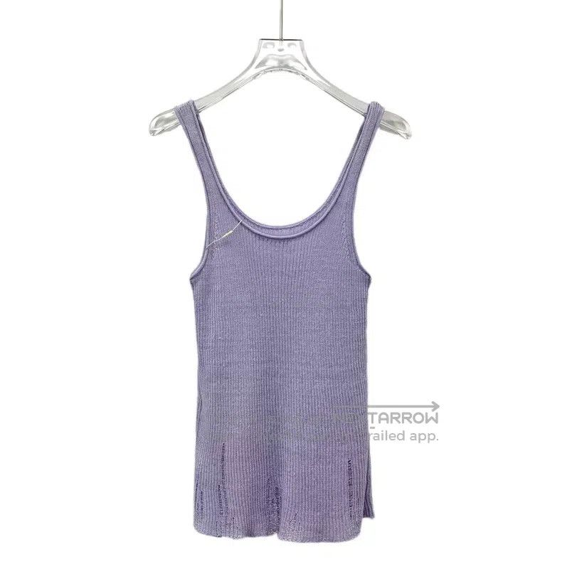 Acne Studios Acne Studios Purple linen round neck sleeveless knit vest Size S / US 4 / IT 40 - 2 Thumbnail