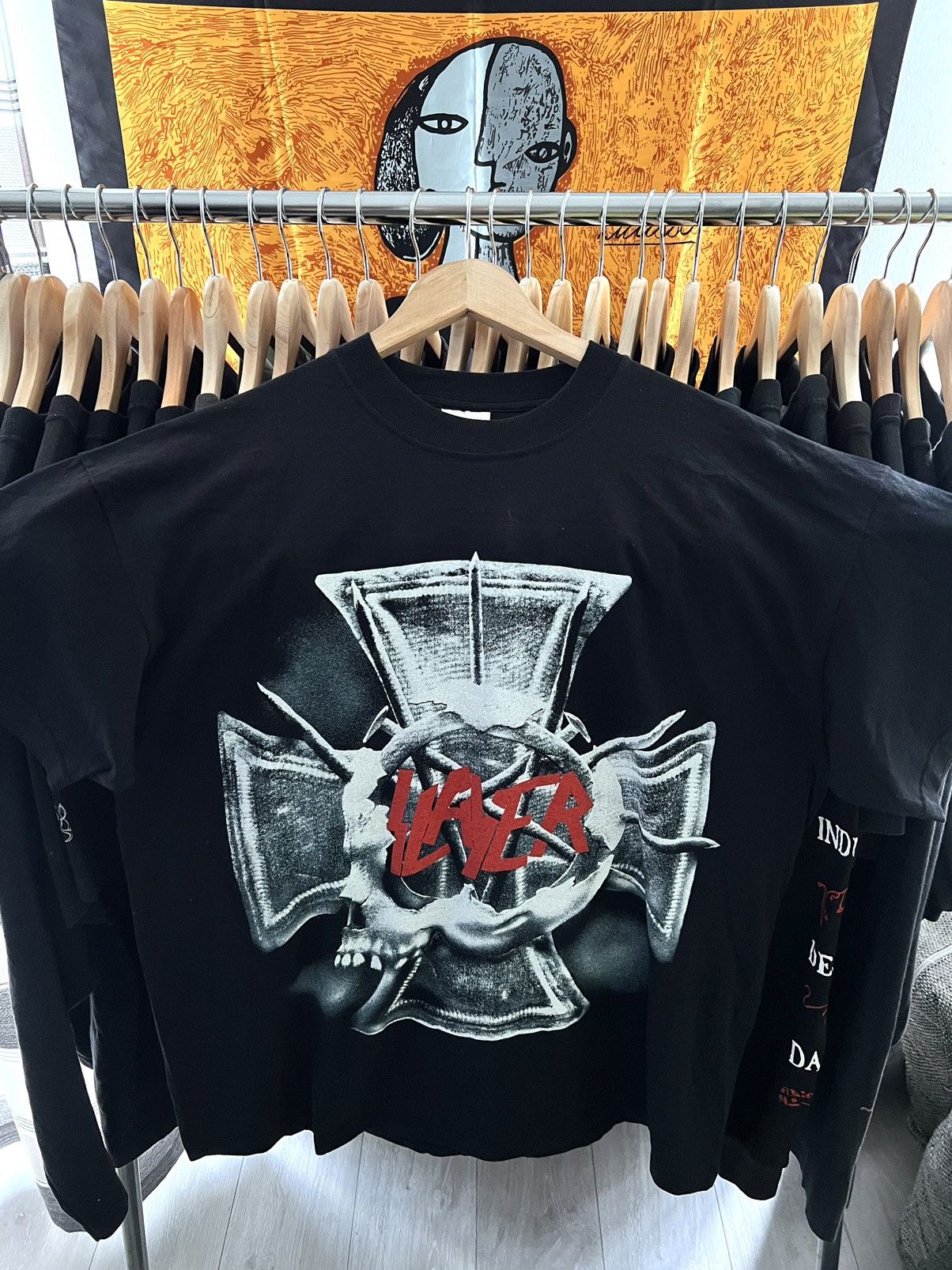 Band Tees × Rare × Vintage Vintage 90s Slayer Big Logo Print Metal 