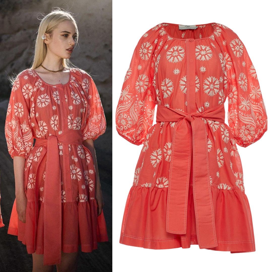 Other Devotion Twins | Coral Embroidered Cotton Dress S Size S / US 4 / IT 40 - 1 Thumbnail