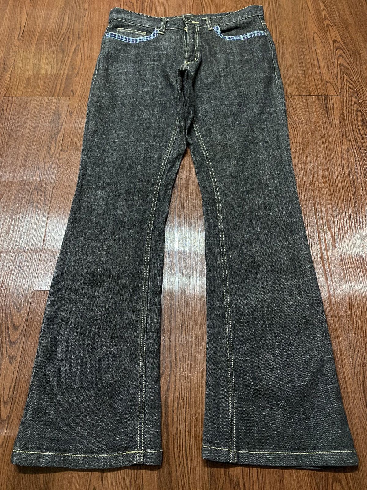 Japanese Brand Vintage Japanese Brands Flare Black Denim Style Jeans Size US 31 - 1 Thumbnail