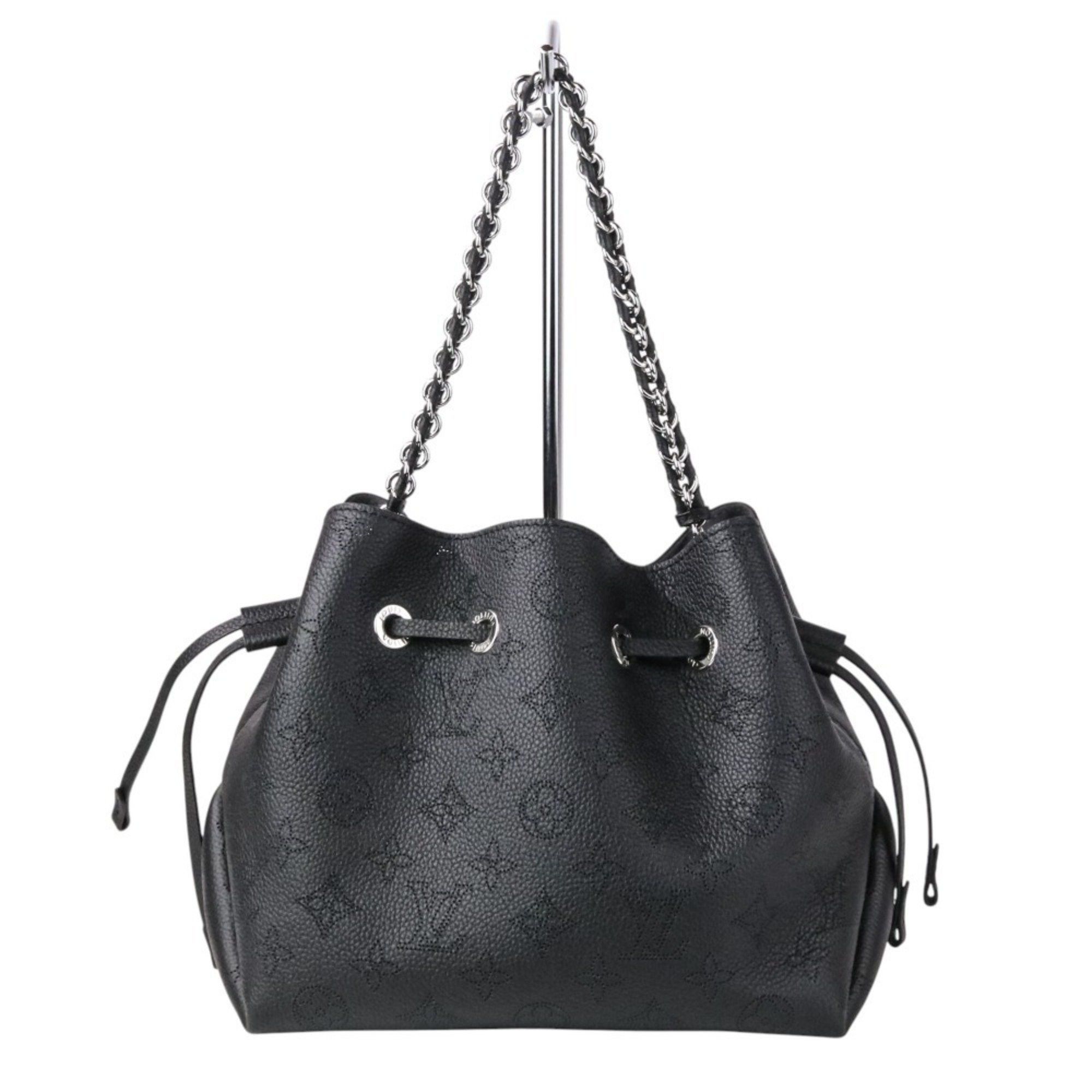 Louis Vuitton Mahina Bella 2Way Chain Shoulder Bag Drawstring Tote M57070 Noir Black Women's
