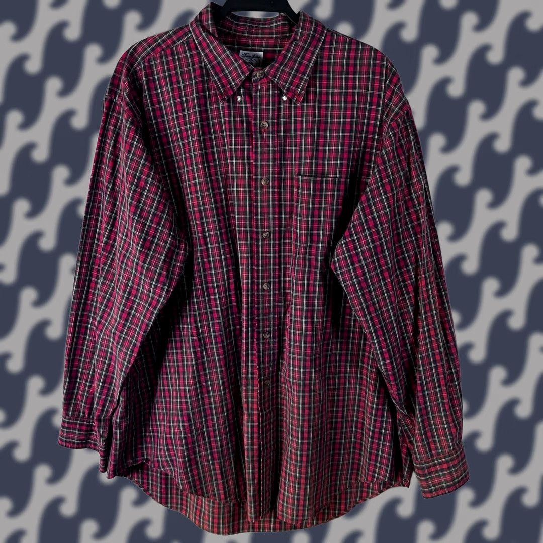 Brooks Brothers Brooks Brothers Sport Shirt Mens XL Red Plaid Button-Down Long Sleeve Polo Size US XL / EU 56 / 4 - 1 Thumbnail