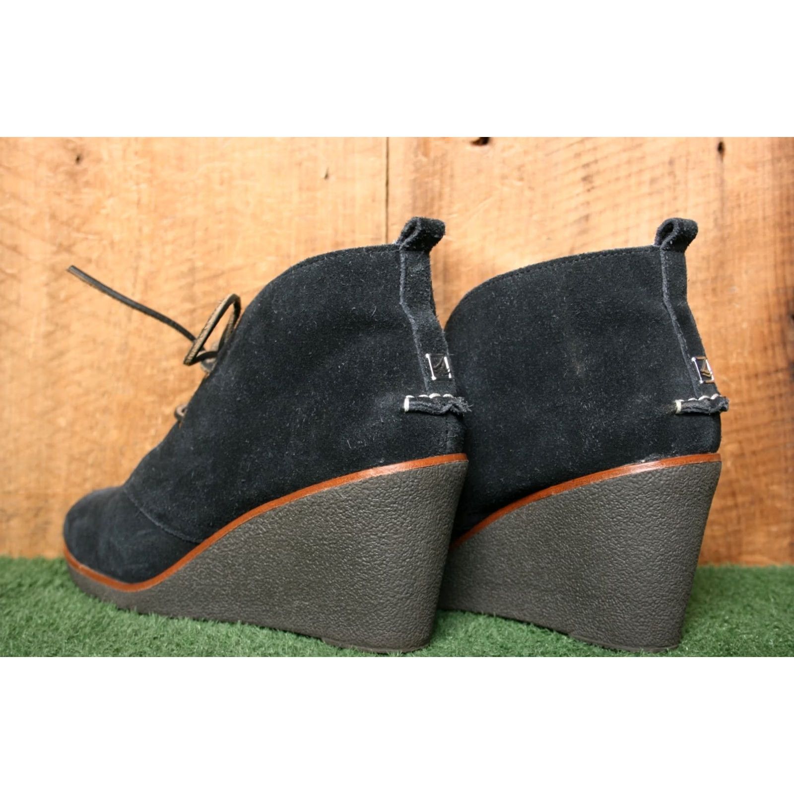Sperry SPERRY Top-Sider Harlow Blue Suede Round Toe Lace Up Wedge Bootie Sz. 9M Womens Shoes Size US 9 / IT 39 - 3 Thumbnail