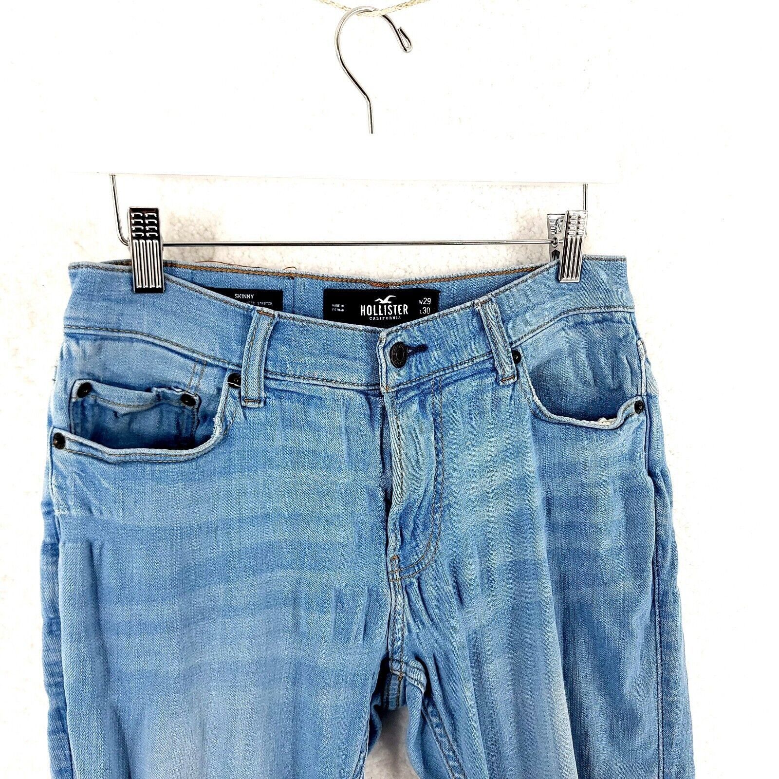 Hollister Hollister Skinny Advanced Stretch Blue Factory Distressed Je Size US 29 - 2 Thumbnail