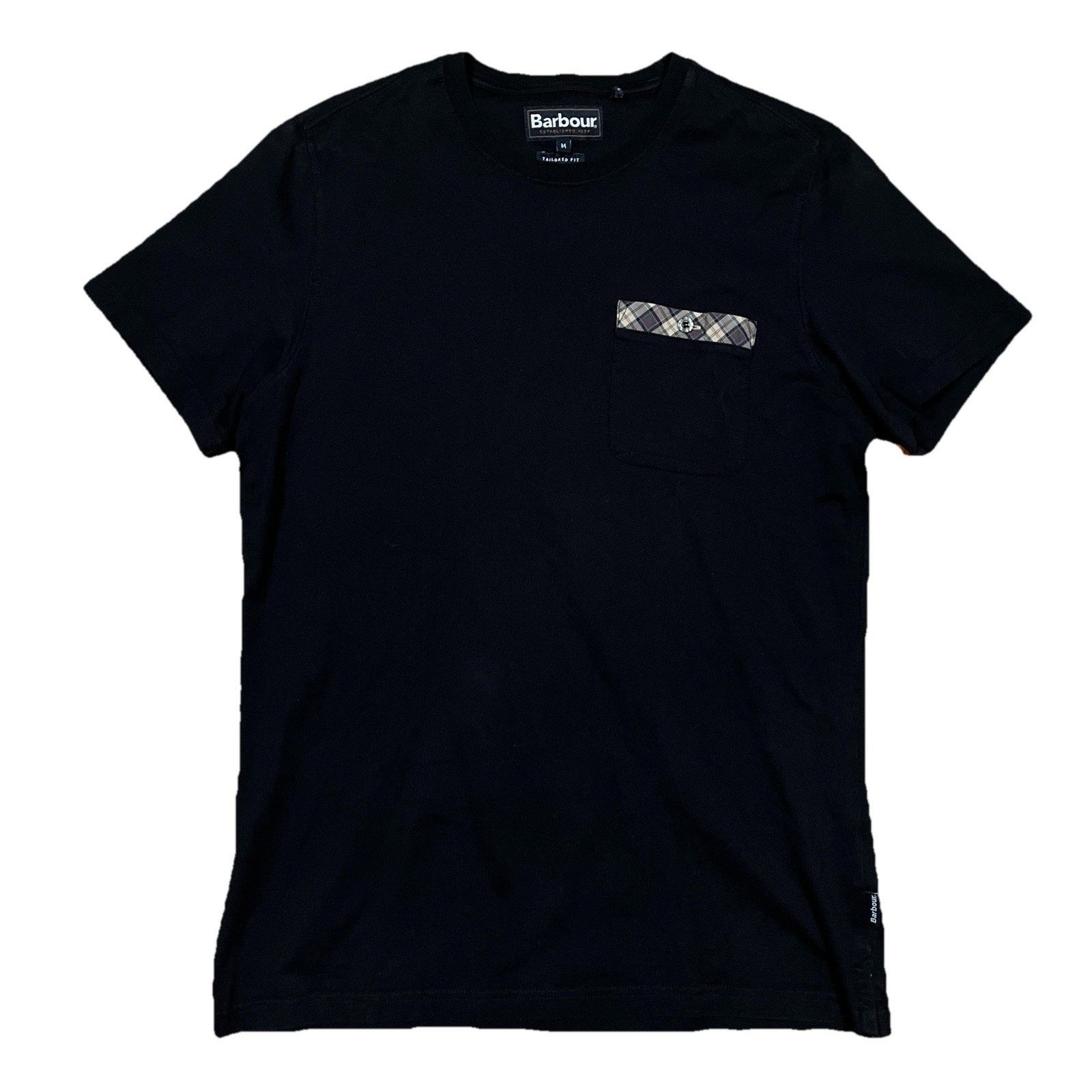 Barbour Barbour Tartan Pocket Trim Crewneck Short Sleeve Black Tee Size US M / EU 48-50 / 2 - 1 Thumbnail