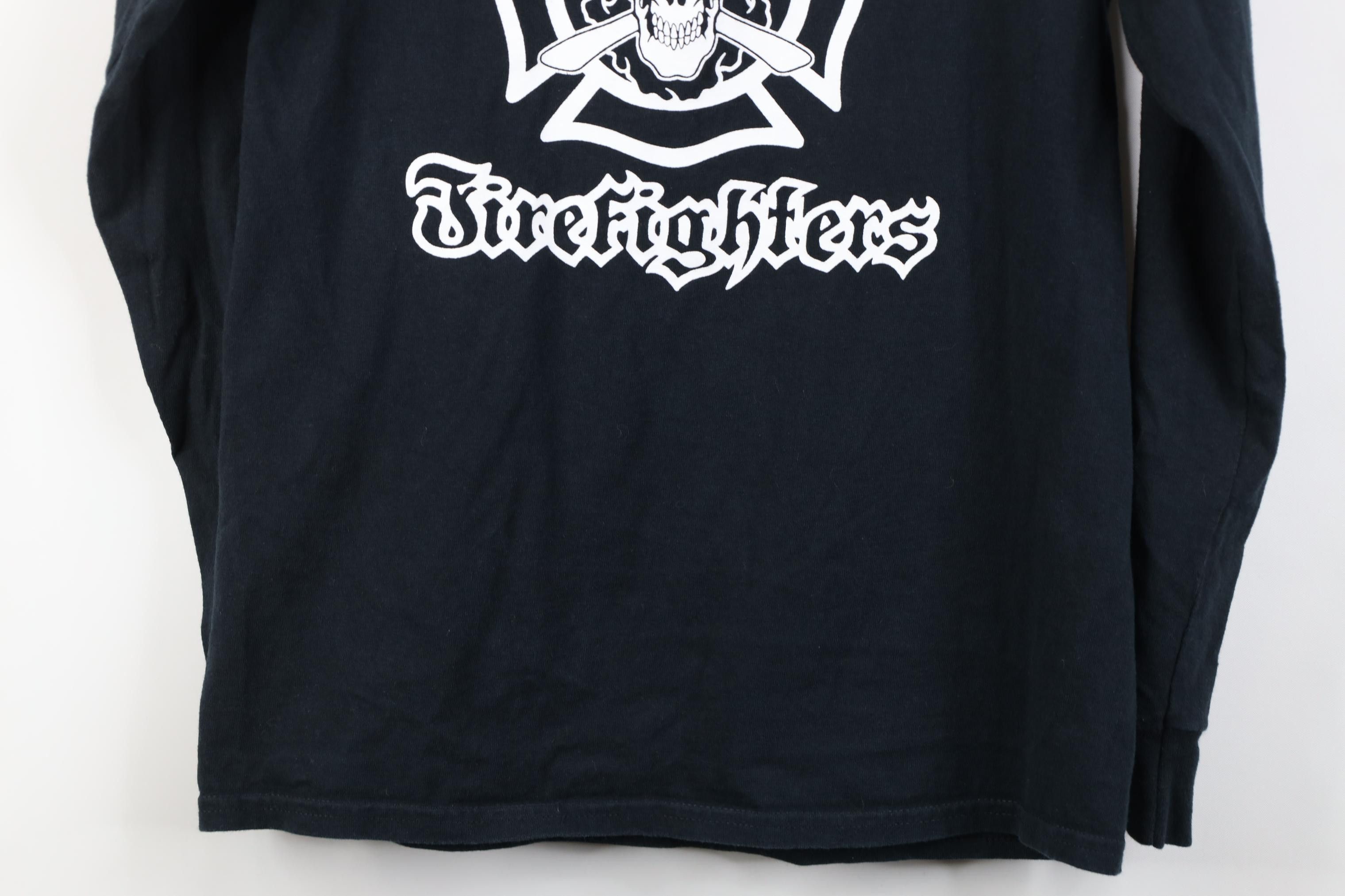 Vintage Vintage 90s Y2K Firefighters Skull Long Sleeve T-Shirt Size US S / EU 44-46 / 1 - 16 Thumbnail