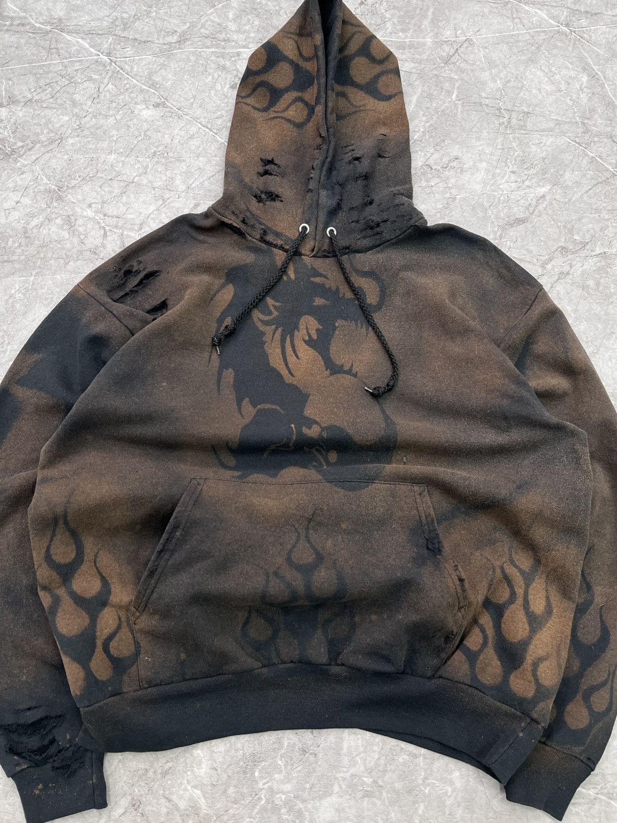 If Six Was Nine CRAZY SUN FADED FLAME BOXY HOODIE LGB STYLE Size US L / EU 52-54 / 3 - 3 Thumbnail