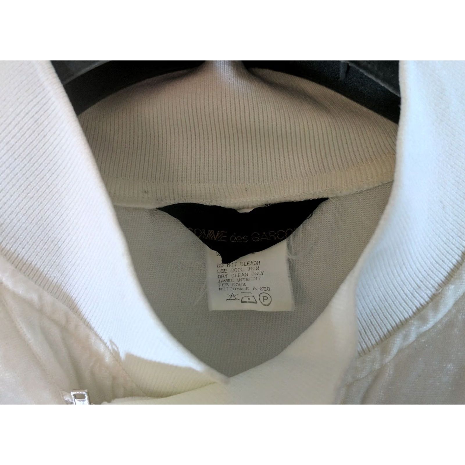 Comme des Garcons Girl VINTAGE Comme des Garcons Long Velour Rayon Track Jacket One Size Men White Track 80s Size US M / EU 48-50 / 2 - 6 Thumbnail