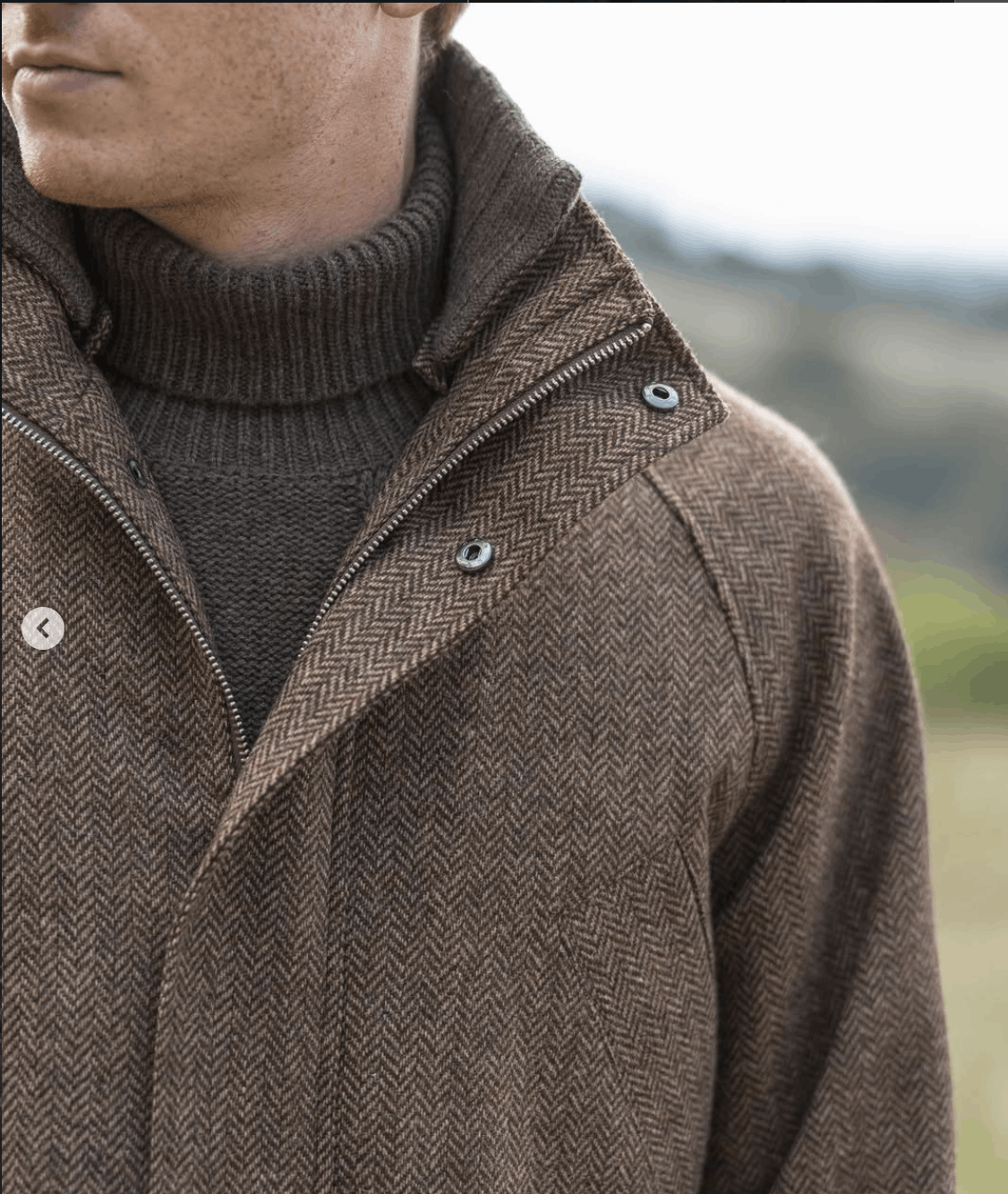 Anglo-Italian Cavour Raglan City Jacket in Herringbone Tweed Size US S / EU 44-46 / 1 - 18 Thumbnail