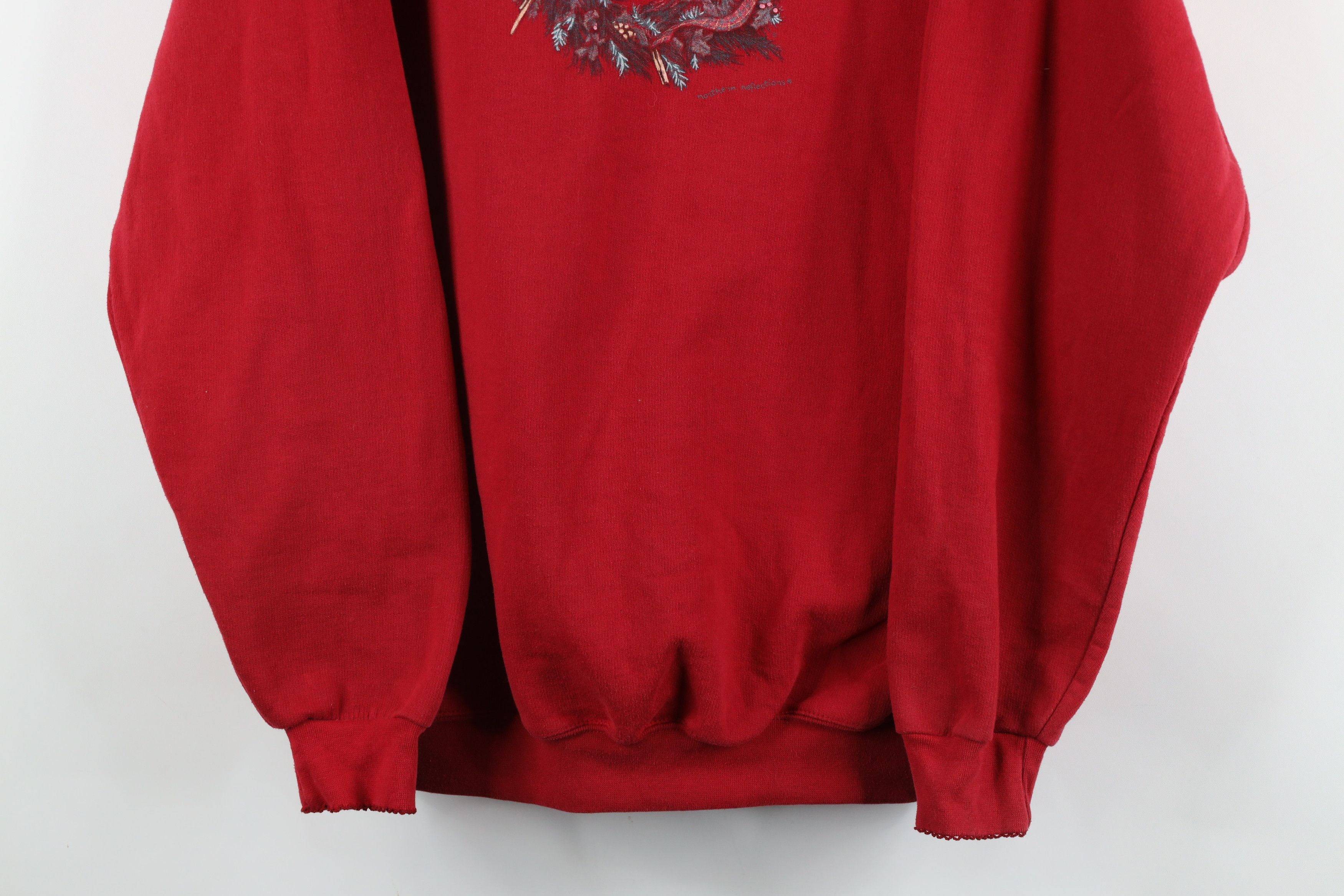 Vintage Vintage 90s Country Primitive Christmas Wreath Sweatshirt Size XXL / US 16-18 / IT 52-54 - 3 Thumbnail
