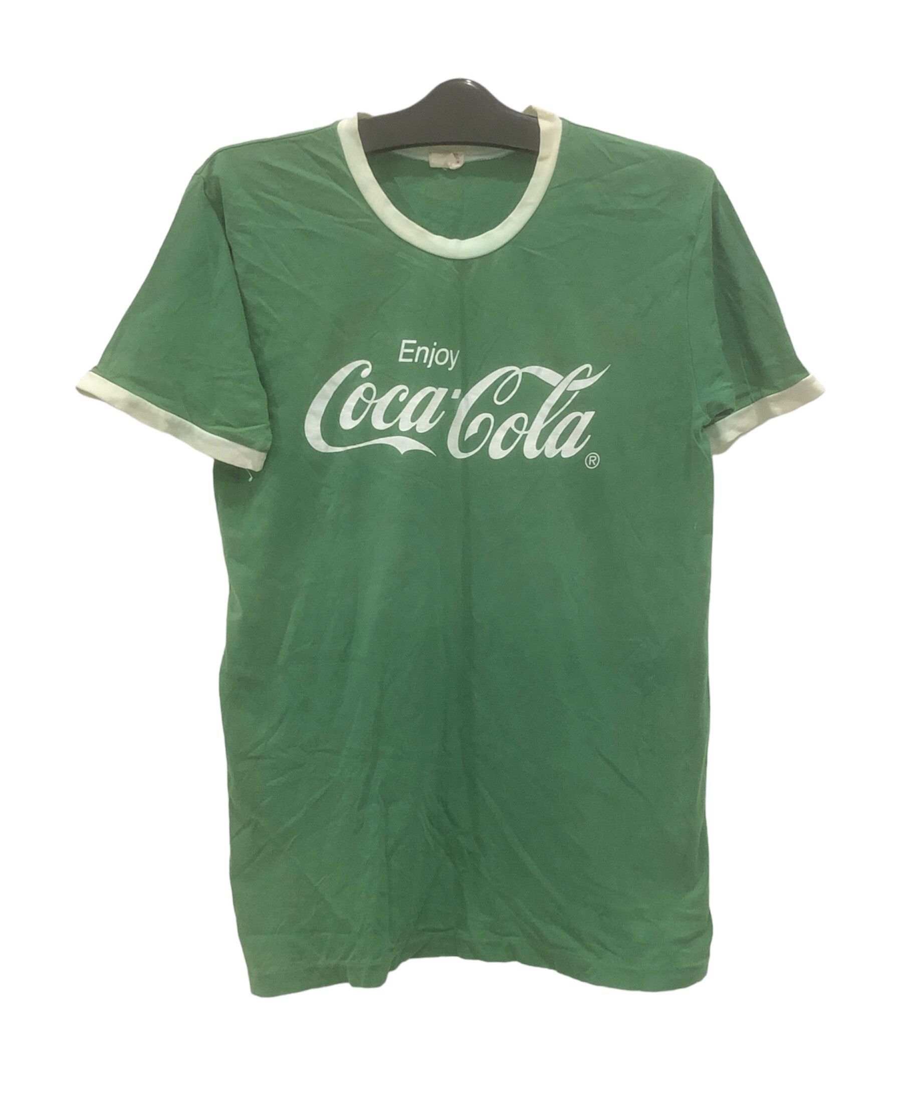 Coca Cola × Vintage Vintage 80s Enjoy Coca Cola Ringer Tshirt  