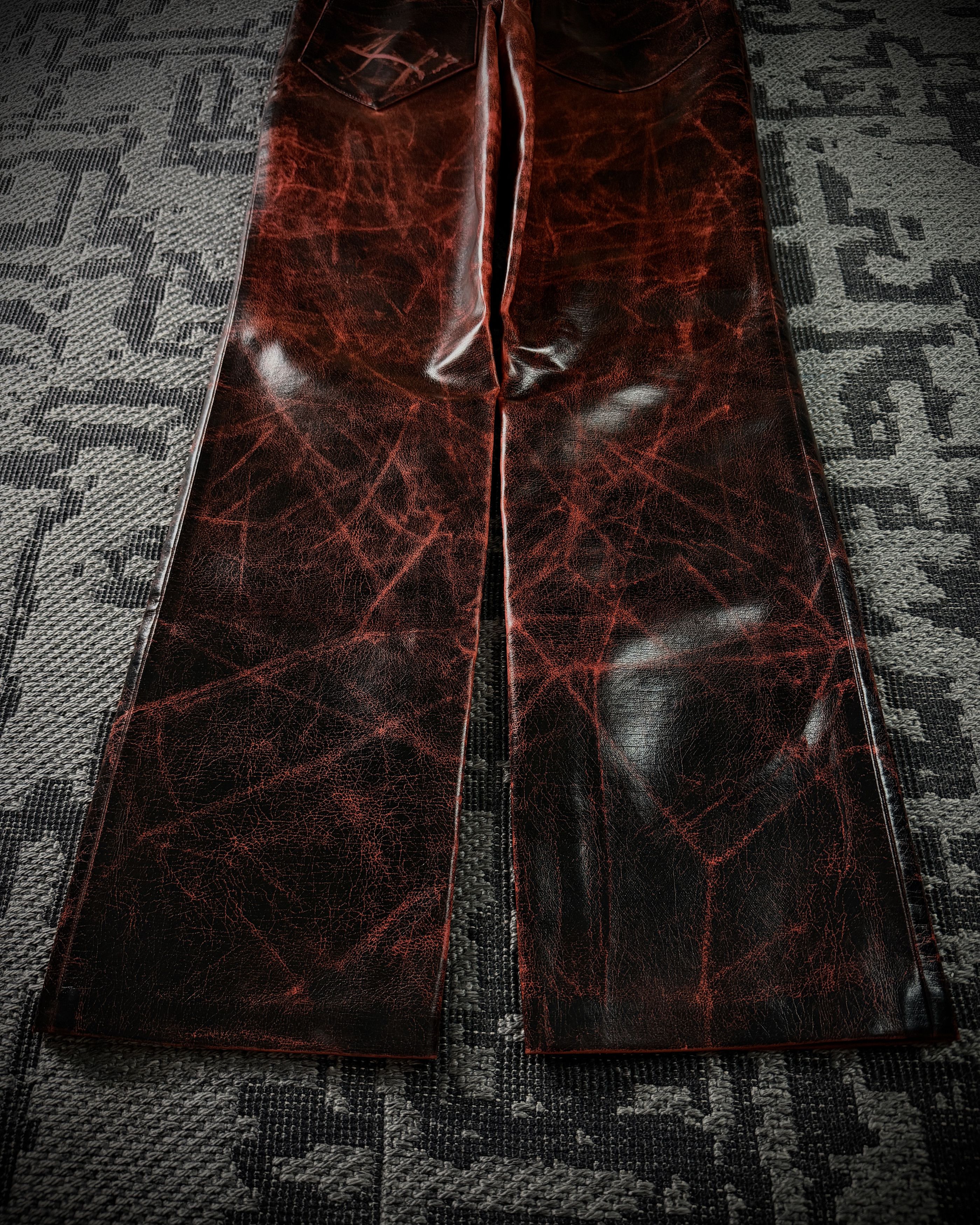 ADAM ET ROPE Adam et Rope Red Cracked Glossy PVC Pants Size US 42 / EU 58 - 10 Thumbnail