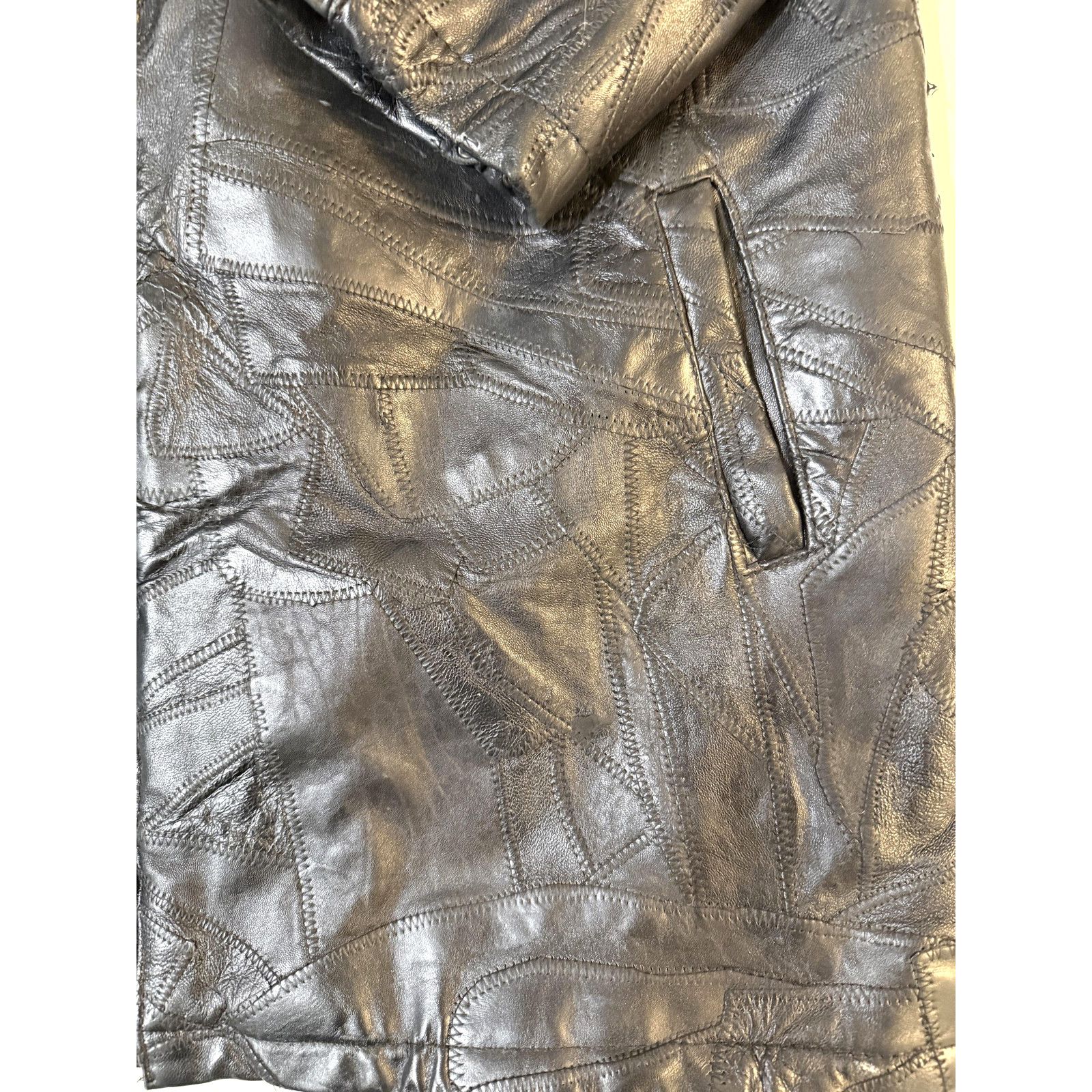 & Other Stories Maxam Leather Jacket Mens MED Italian Mosaic Lambskin Y2K Size US M / EU 48-50 / 2 - 4 Thumbnail