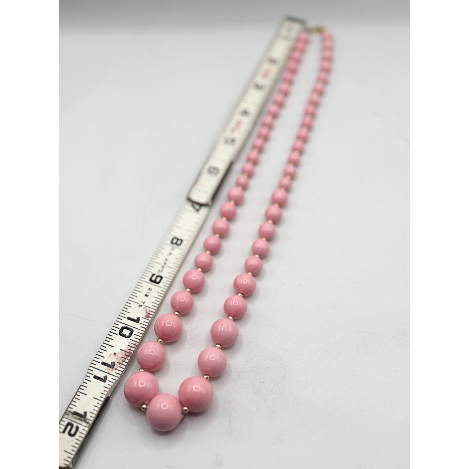 Vintage Vintage pink gold graduating round beaded collar necklace Size ONE SIZE - 4 Thumbnail