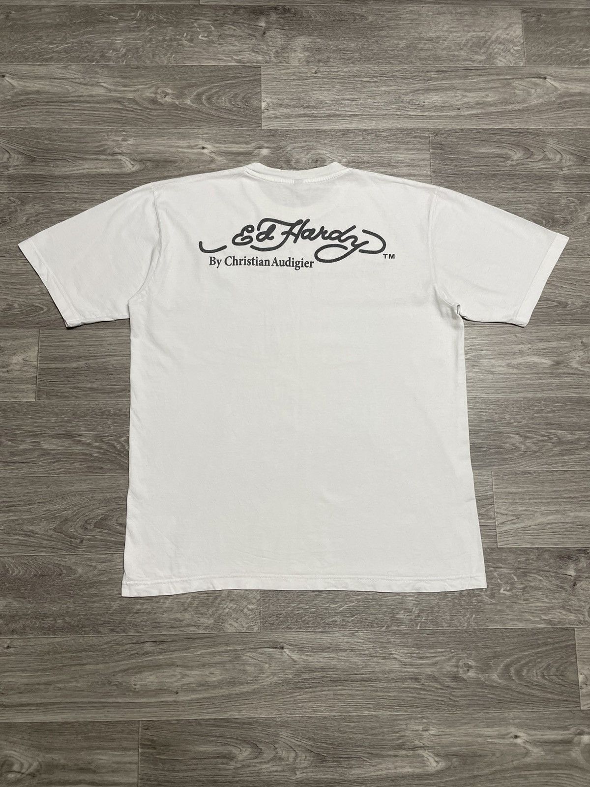 Ed Hardy Vintage Ed Hardy By Christian Audigier White T-Shirt Y2K Size US XXL / EU 58 / 5 - 2 Thumbnail