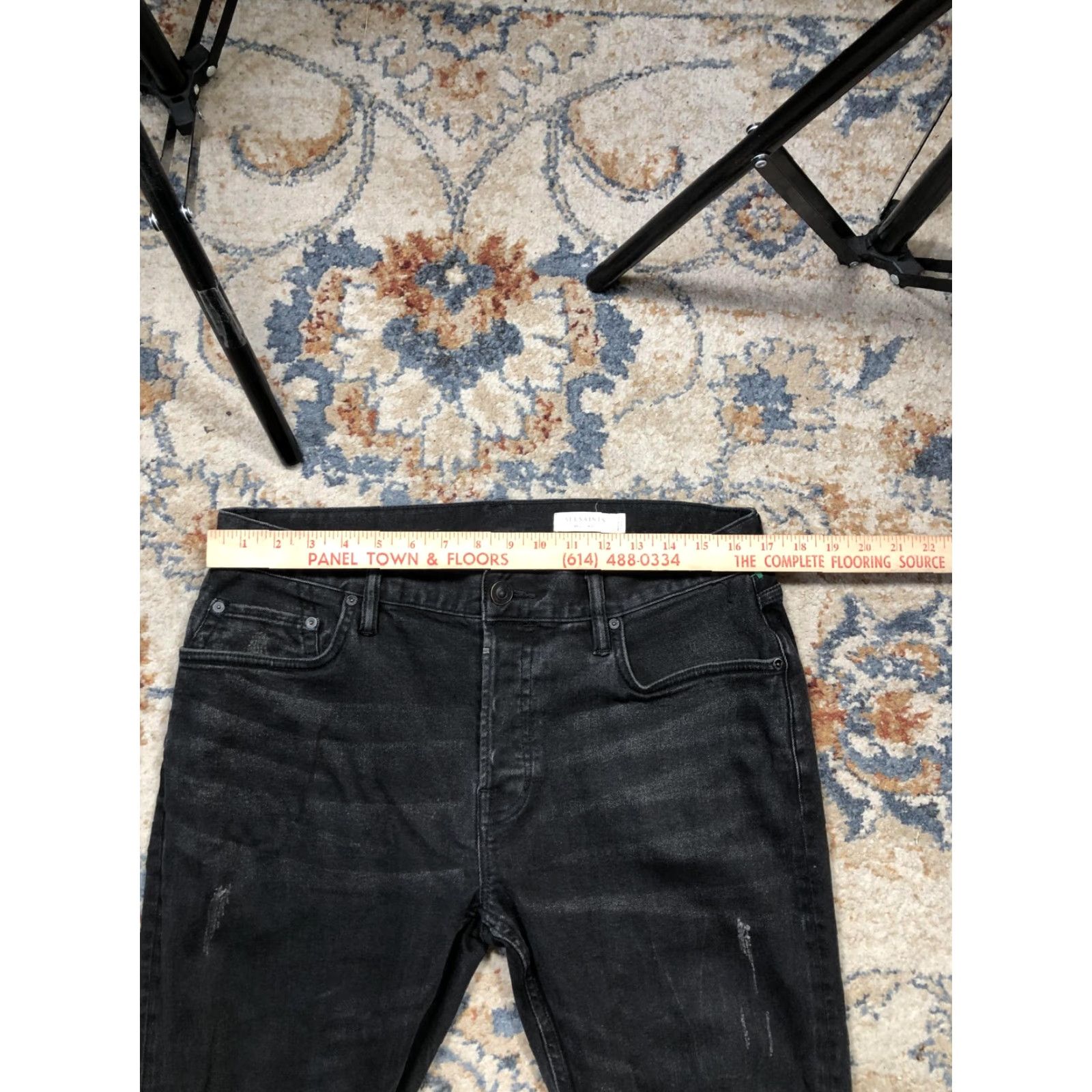 Allsaints AllSaints Jeans Rex Skinny Fit Distressed Denim Black Wash 32 Mens Size US 32 / EU 48 - 7 Thumbnail