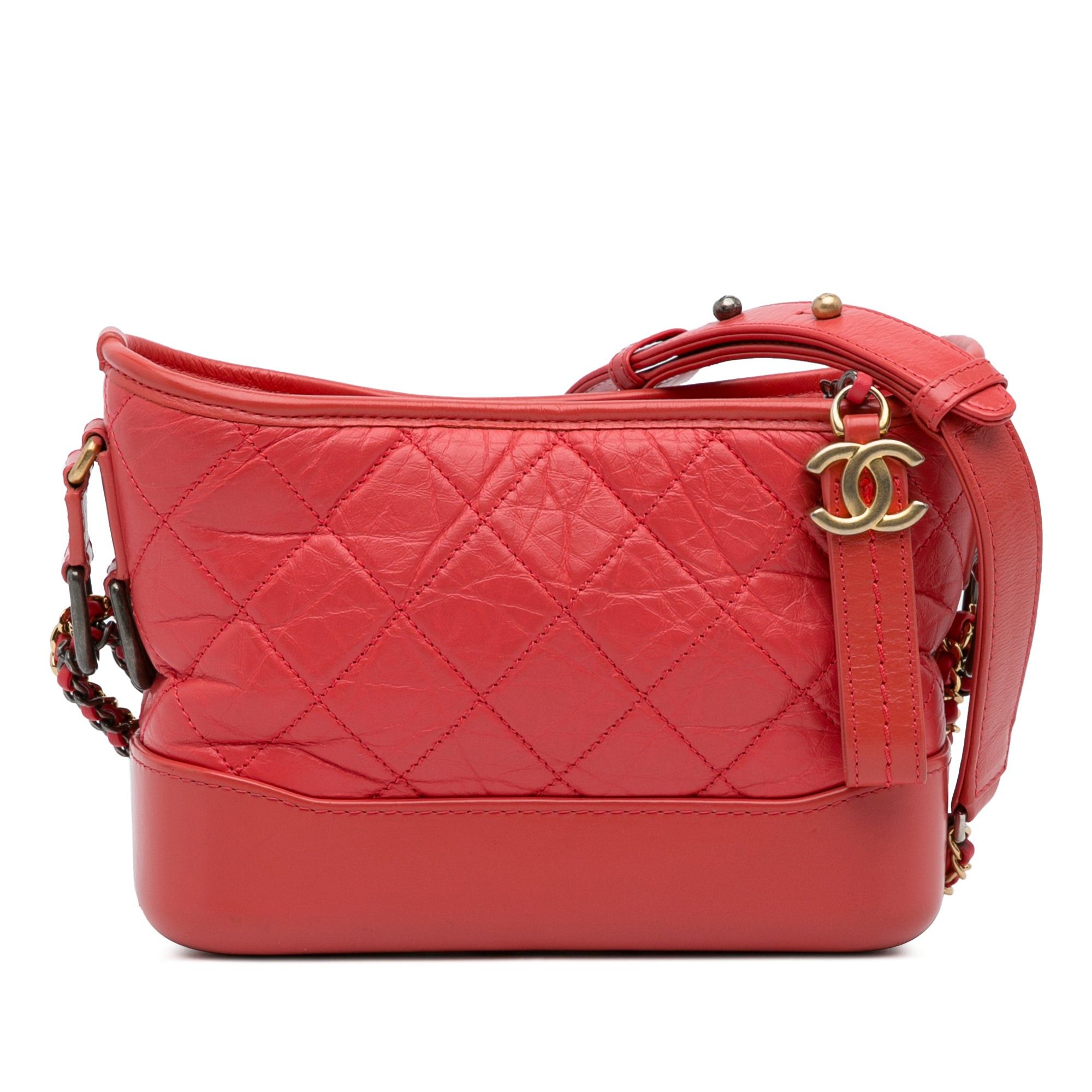 Chanel Chanel Small Chevron Lambskin Gabrielle Crossbody Red Size ONE SIZE - 1 Thumbnail