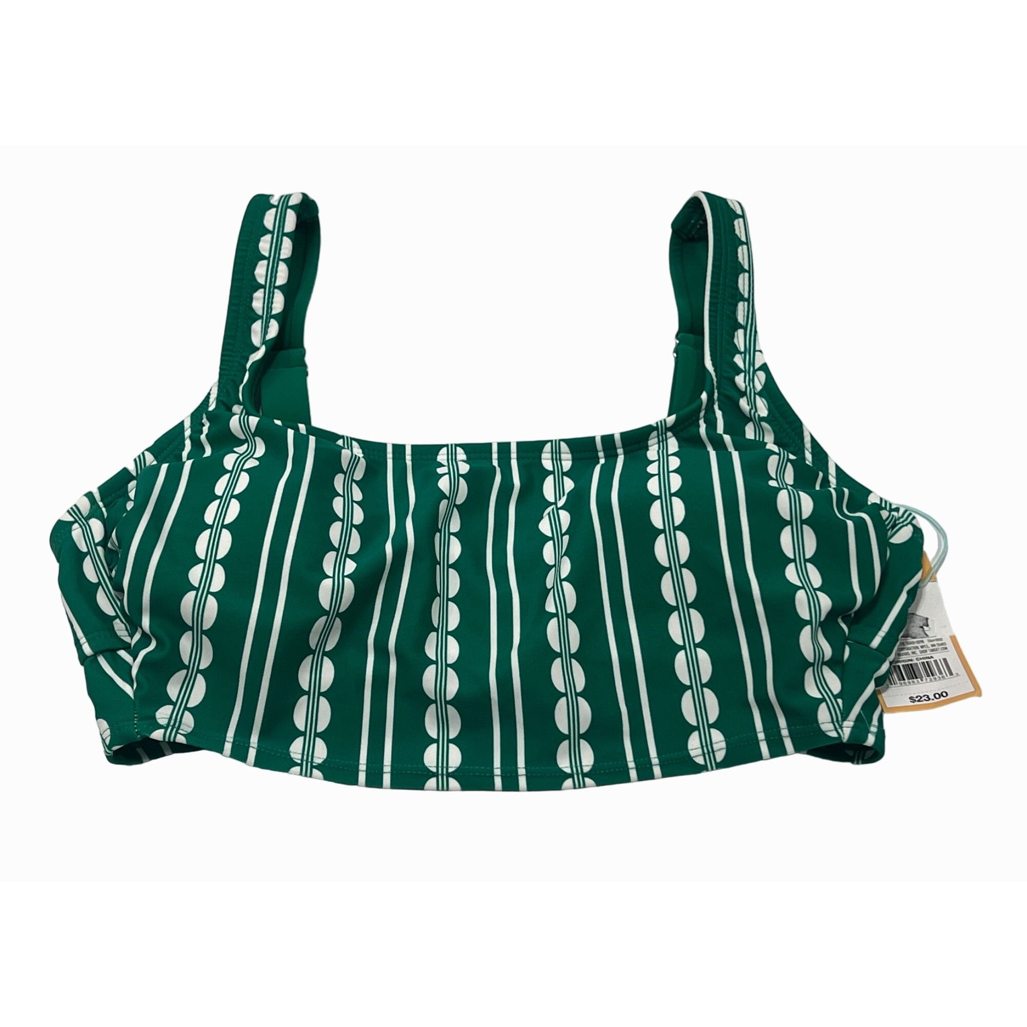Other Kona Sol - Women's Global Print Longline Bikini Top - Green Size ONE SIZE - 7 Thumbnail