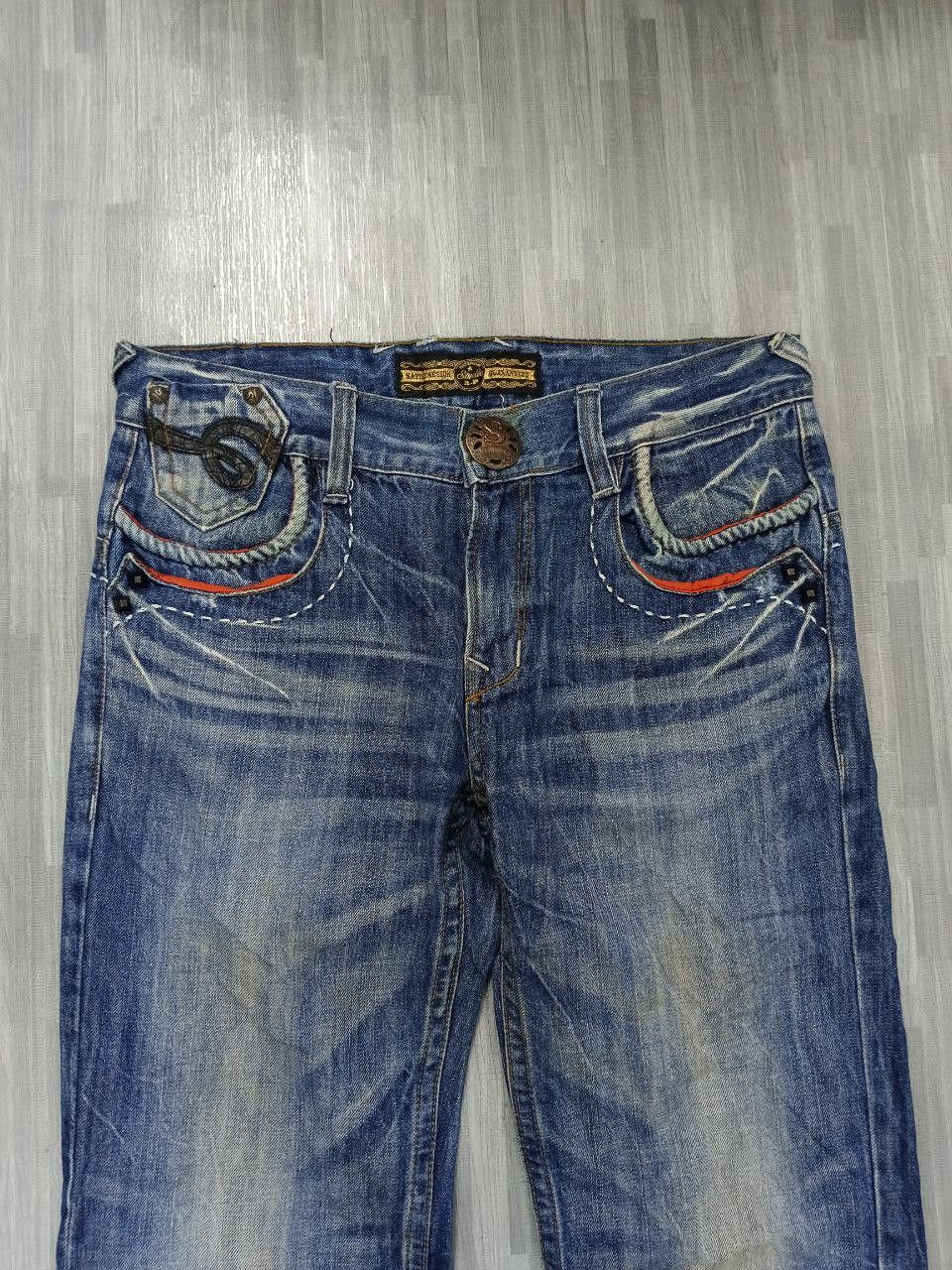 Japanese Brand FLARE SICK STUDIO RP DENIM PANTS Size US 32 / EU 48 - 4 Thumbnail