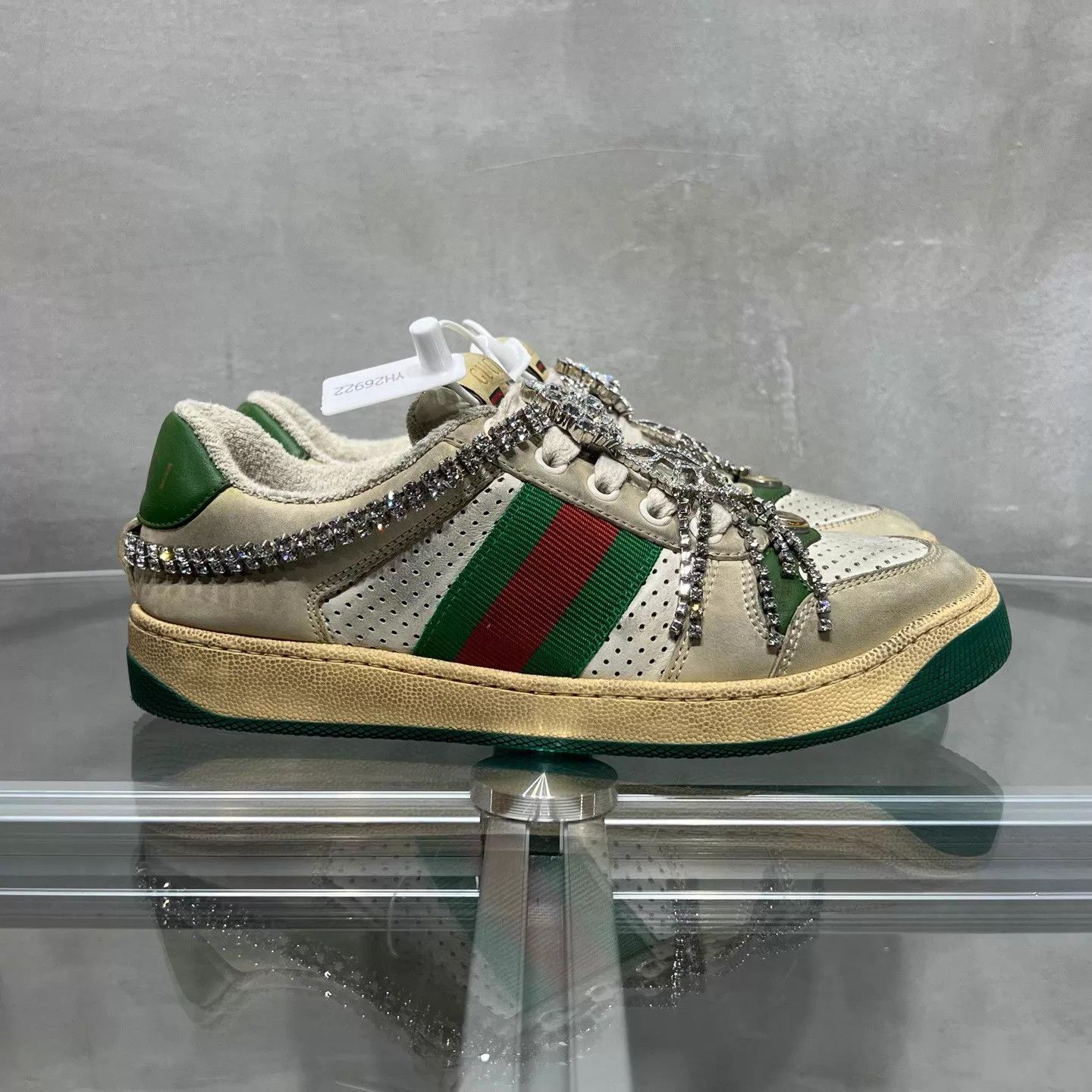 Gucci Gucci Distressed Rhinestone Sneakers Women's 35.5 Size US 5 / IT 35 - 4 Thumbnail