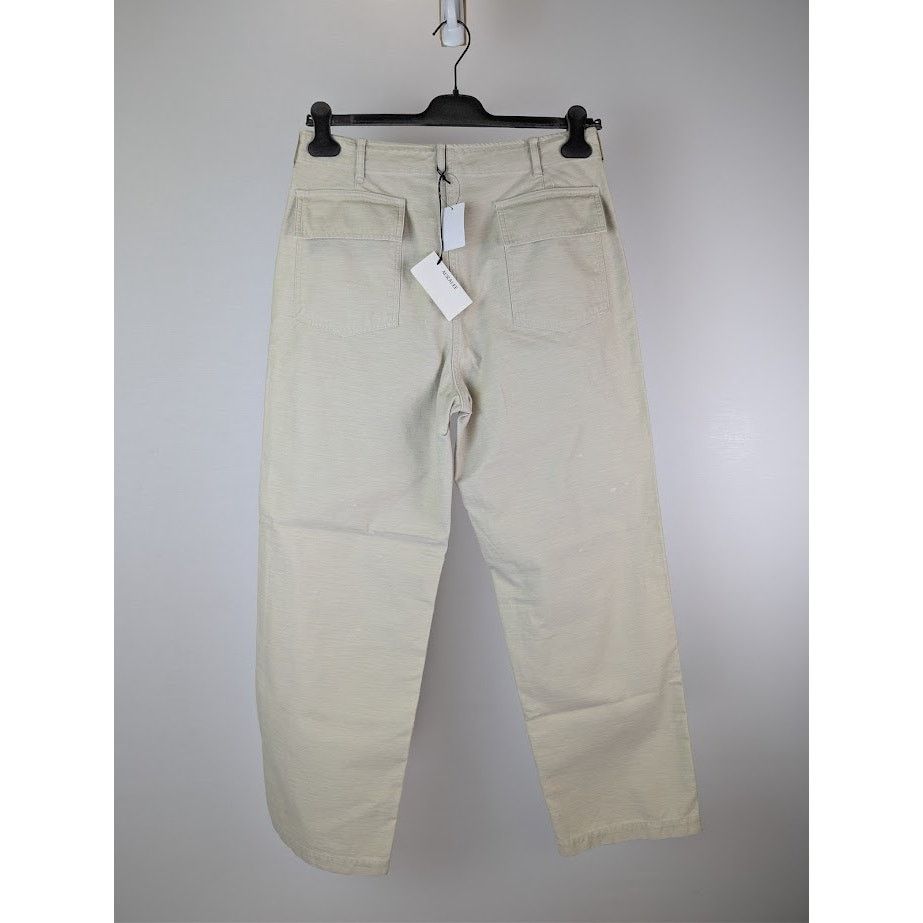 Auralee o1rshd1 Washed Baggy Satin Bleached Baker Pant in Dust Ivory Size US 36 / EU 52 - 17 Thumbnail