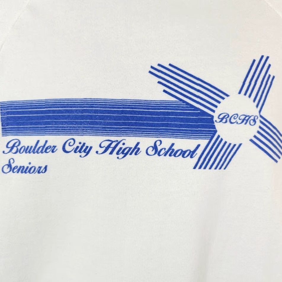 Jerzees VINTAGE Jerzees Boulder City High Sweatshirt Mens Size M White 80s Ron Dale USA Sweatshirt Mens Size US M / EU 48-50 / 2 - 3 Thumbnail