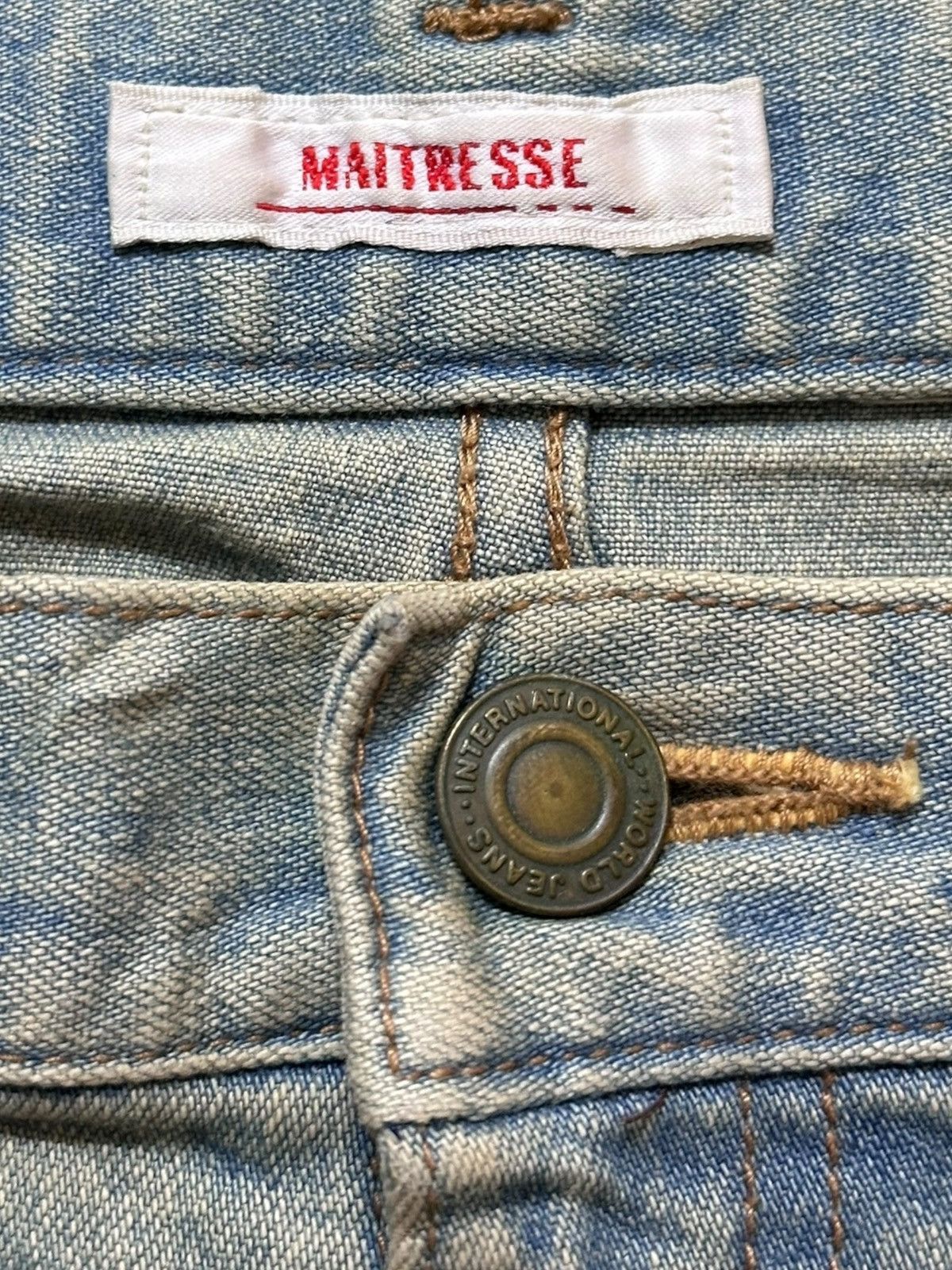 Japanese Brand Vintage Maitresse Flare Bootcut Faded Mudwash Denim Size 29" - 6 Thumbnail