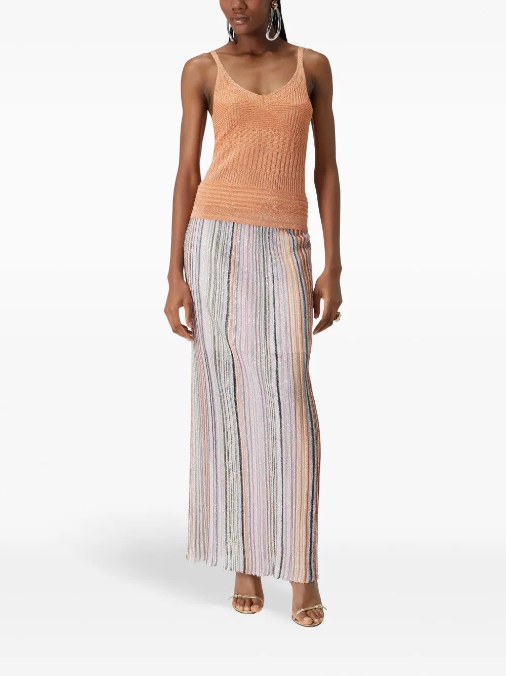 Missoni o1mle0425 Tank Top in Orange Size XS / US 0-2 / IT 36-38 - 2 Thumbnail