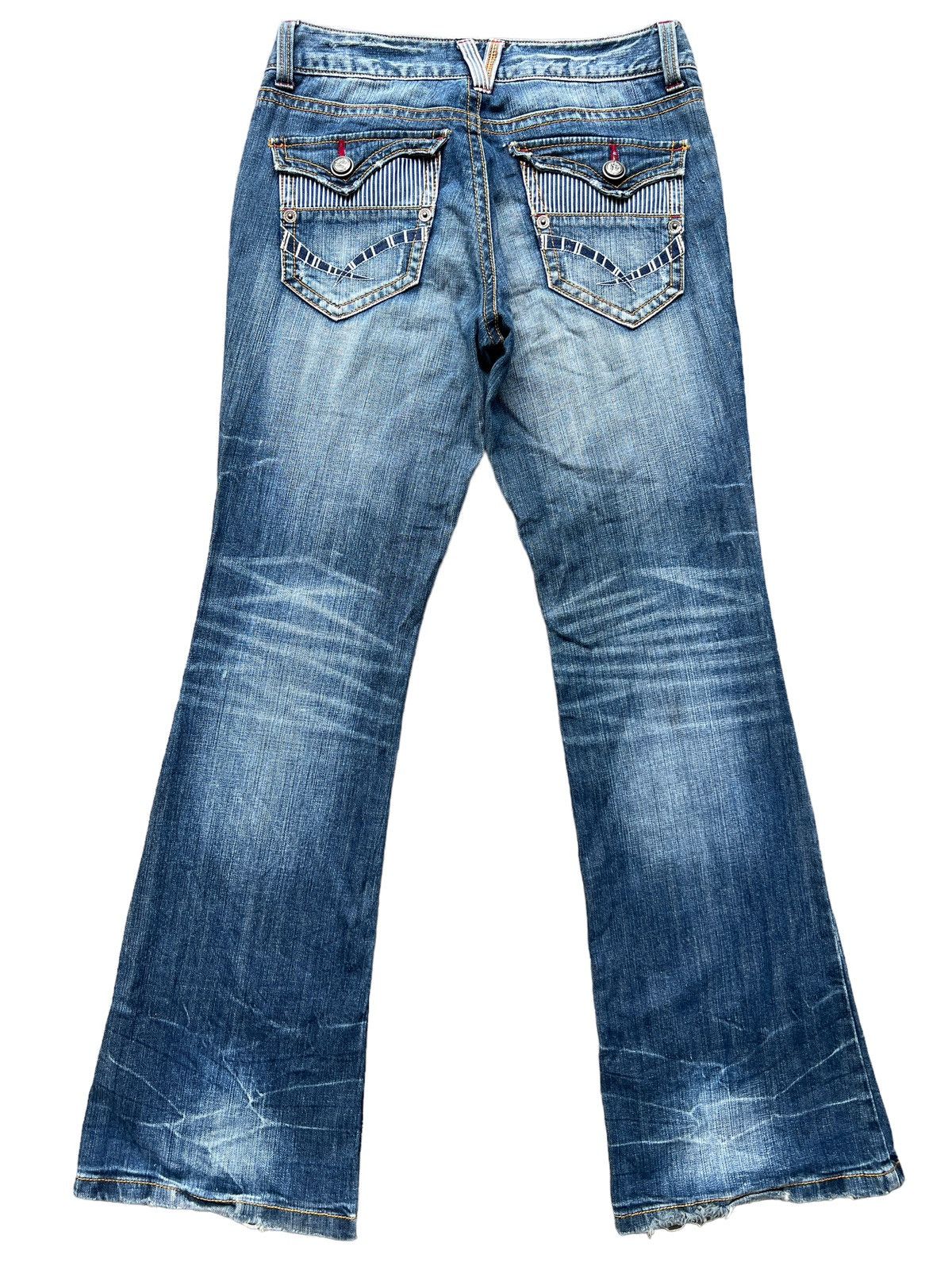 Japanese Brand Flare Copper Smith Distressed Wideleg Denim Jeans 32x33 Size US 32 / EU 48 - 3 Thumbnail