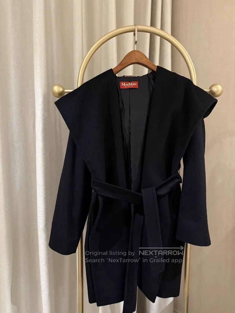 Max Mara Max Mara Black Classic Bathrobe Overcoat Size XS / US 0-2 / IT 36-38 - 1 Thumbnail