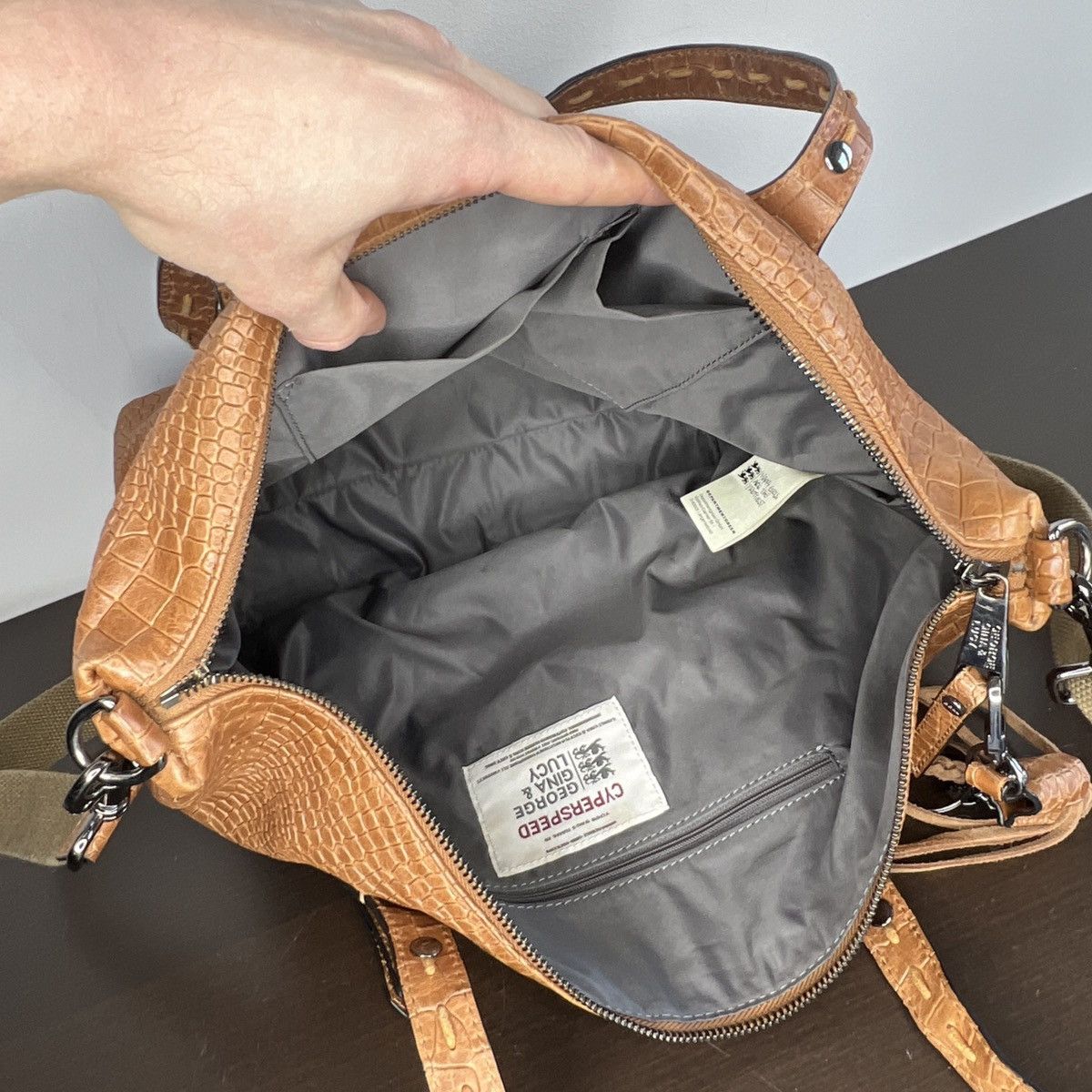 Vintage George Gina Lucy GGL Leather Brown Crossbody Bag Vintage Size ONE SIZE - 10 Thumbnail