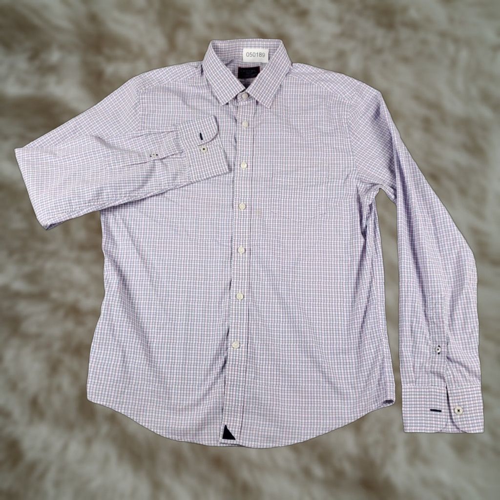 UNTUCKit UNTUCKit Shirt Mens Medium Blue Purple Plaid Button Up Long Sleeve Regular Fit Pockets Casual Workwear Size US M / EU 48-50 / 2 - 1 Thumbnail